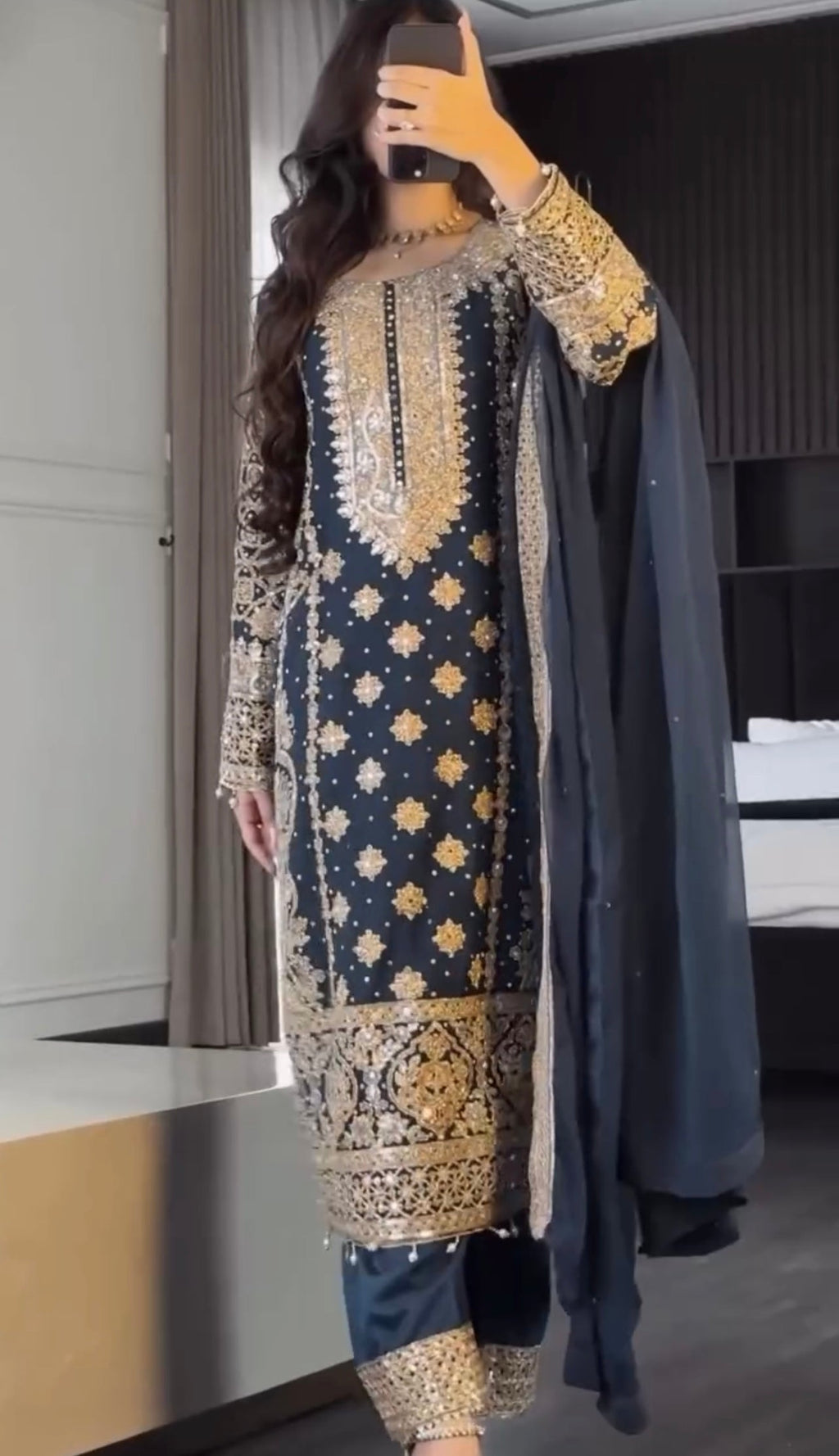 Fancy Top-Bottom And Dupatta With Heavy Embroidery Sequence Work