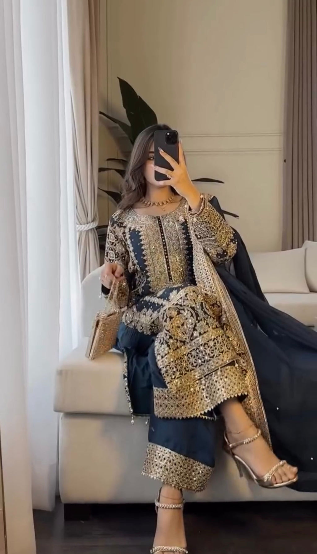 Fancy Top-Bottom And Dupatta With Heavy Embroidery Sequence Work