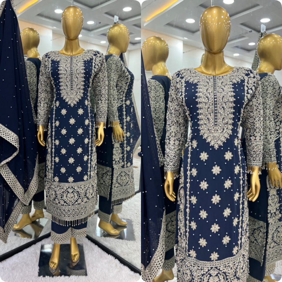 Fancy Top-Bottom And Dupatta With Heavy Embroidery Sequence Work
