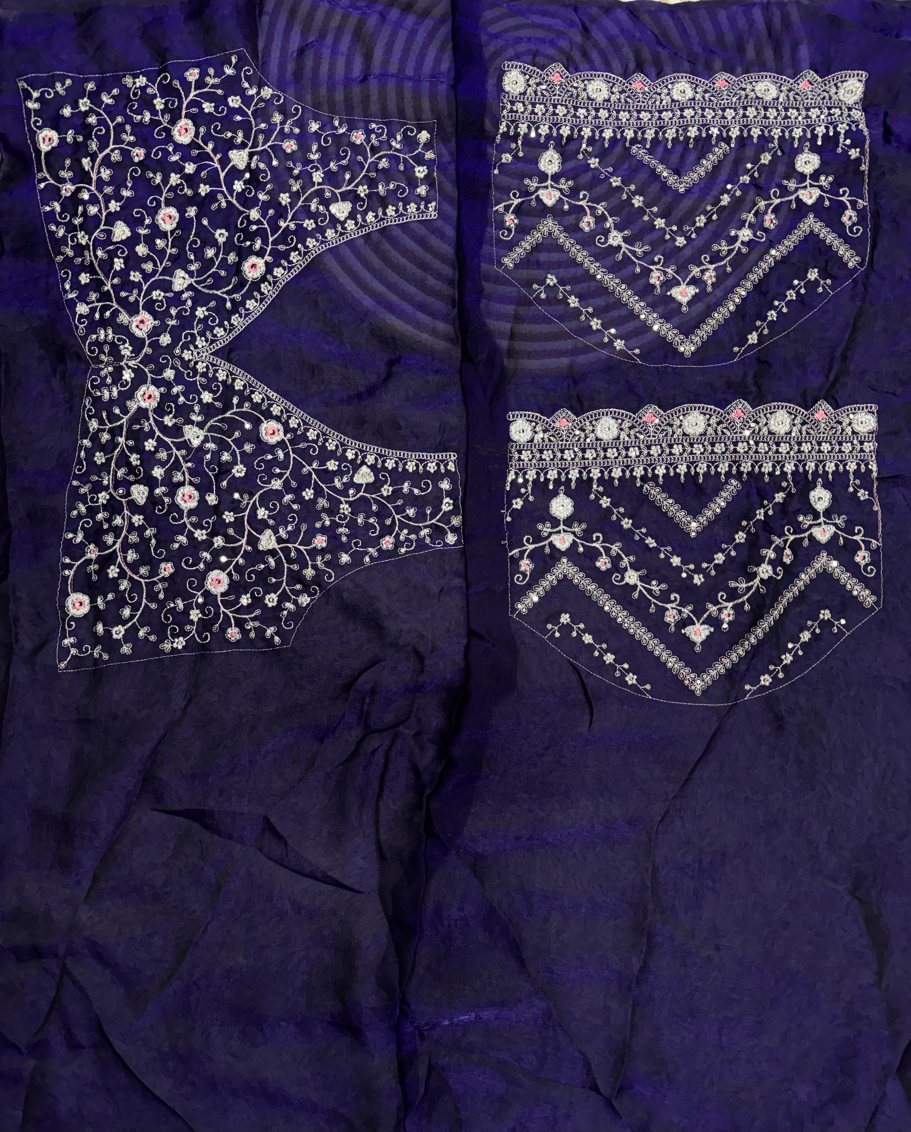 Beautiful Designer Saree With Sequins And Zari Embroidery Work