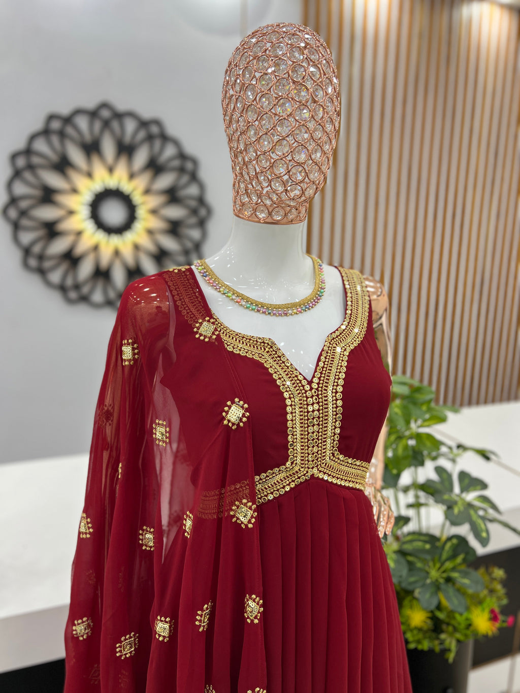 Designer Party Wear  Gown With Bottom And Heavy Dupatta