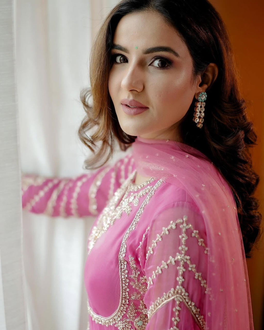 Beautiful Gown With And Dupatta With Embroidery Sequence Work