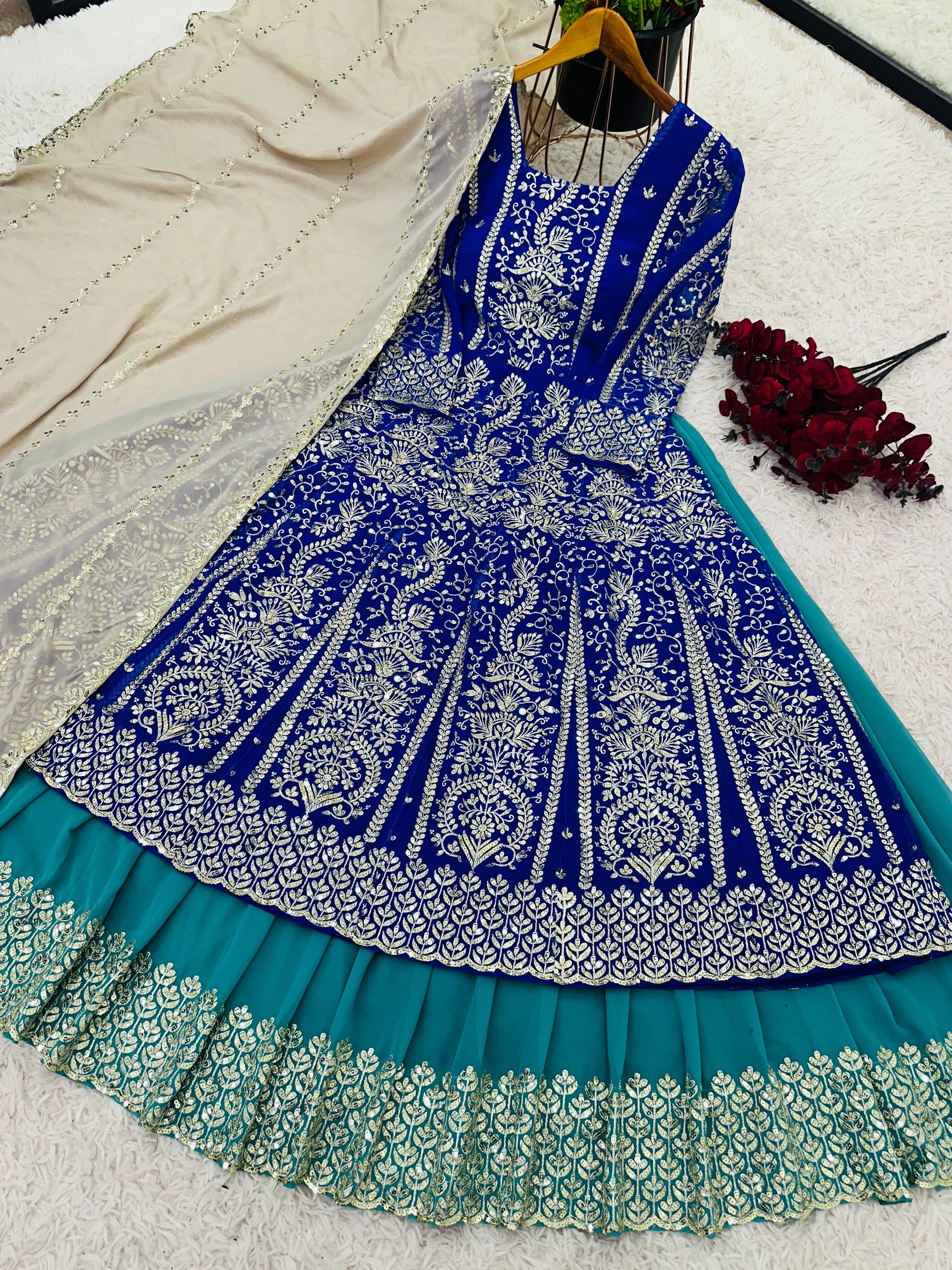 Designer Party Wear Look Fancy Style Top, Lehenga and Dupatta