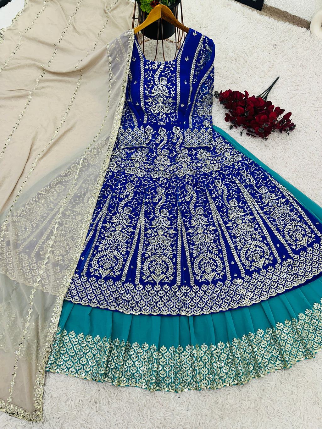 Designer Party Wear Look Fancy Style Top, Lehenga and Dupatta