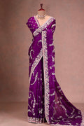 Party Wear Saree With Embroidery Codding & Sequins Work
