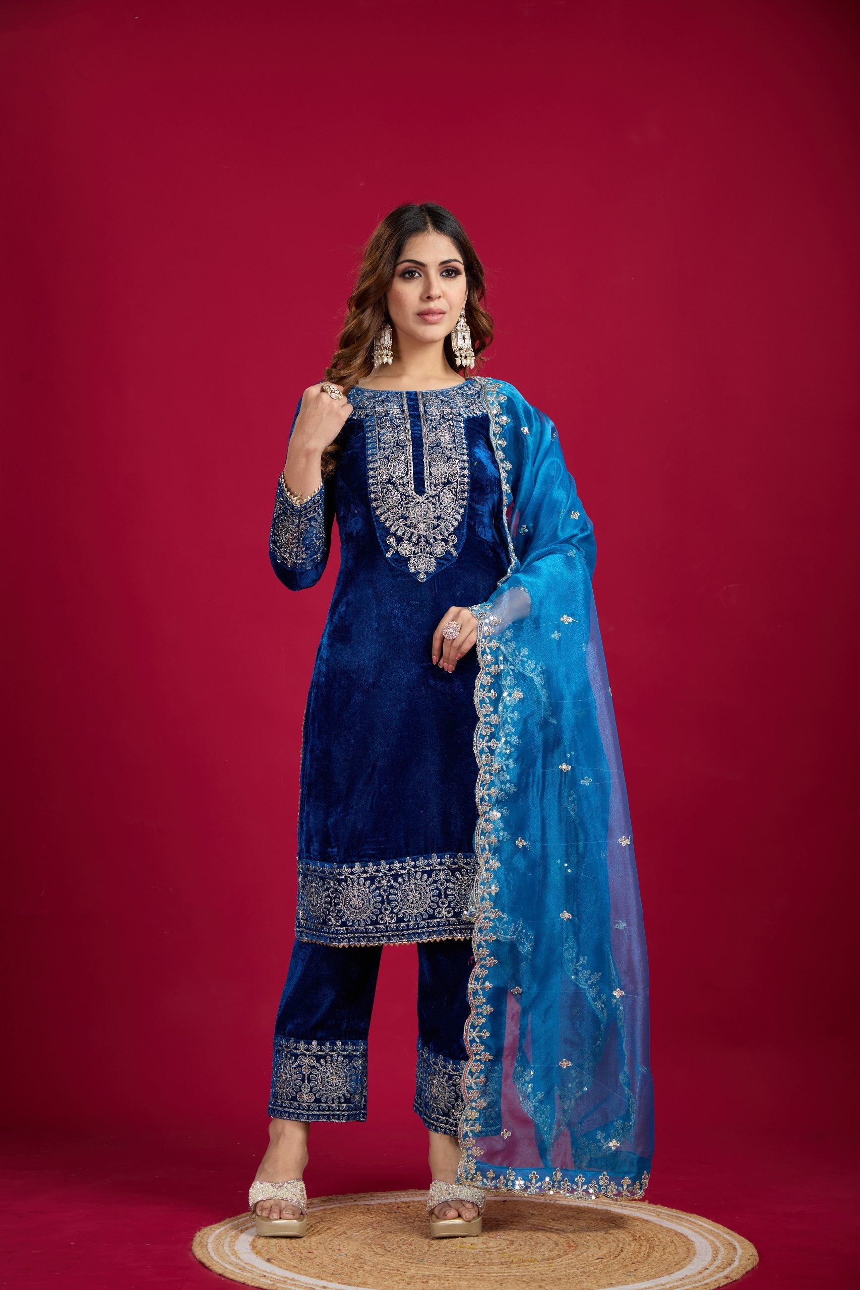 Designer Party Wear Look Top-Dupatta And Bottom