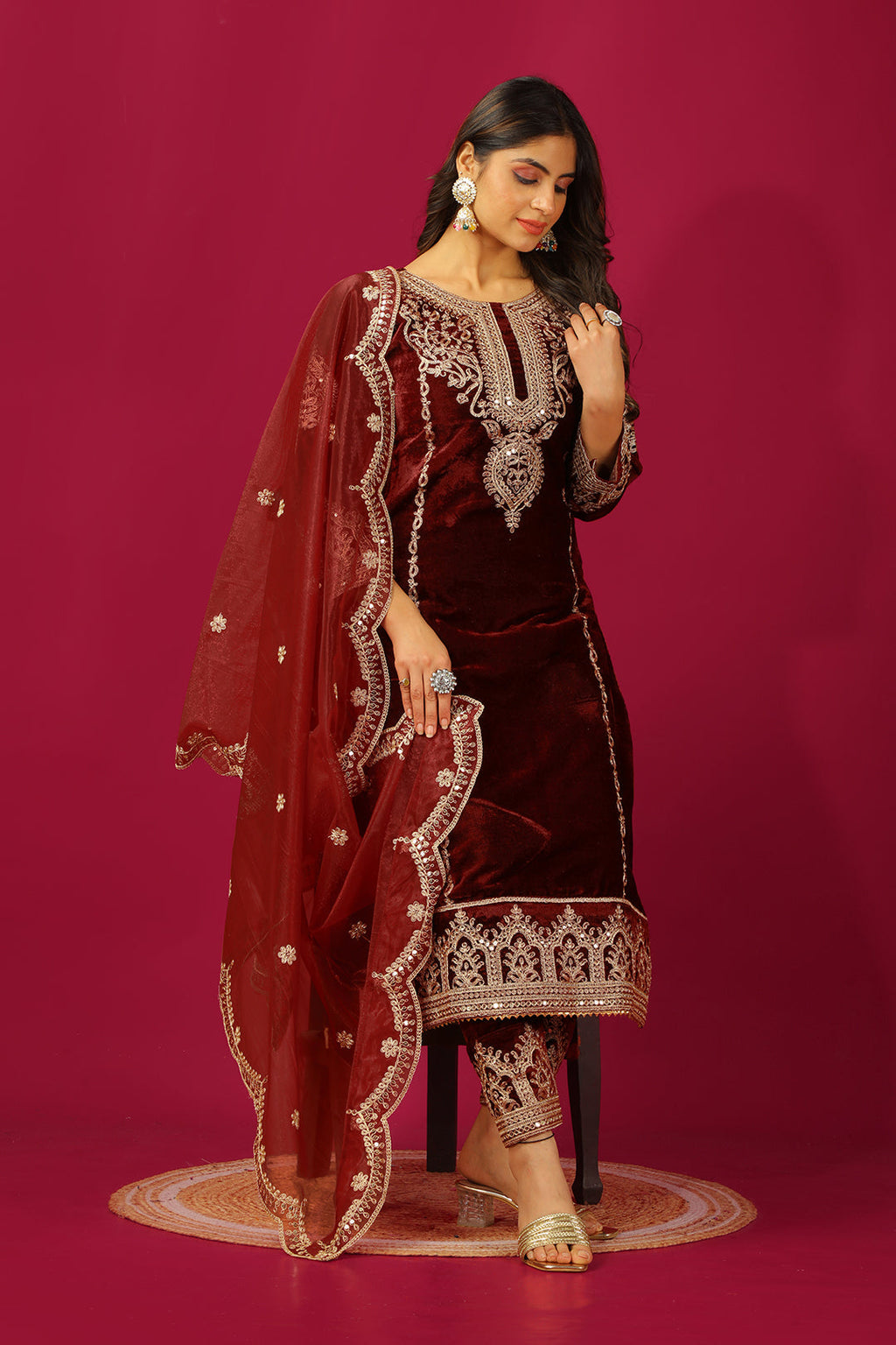 Designer Party Wear Look Top-Dupatta and Fully Stitched Bottom