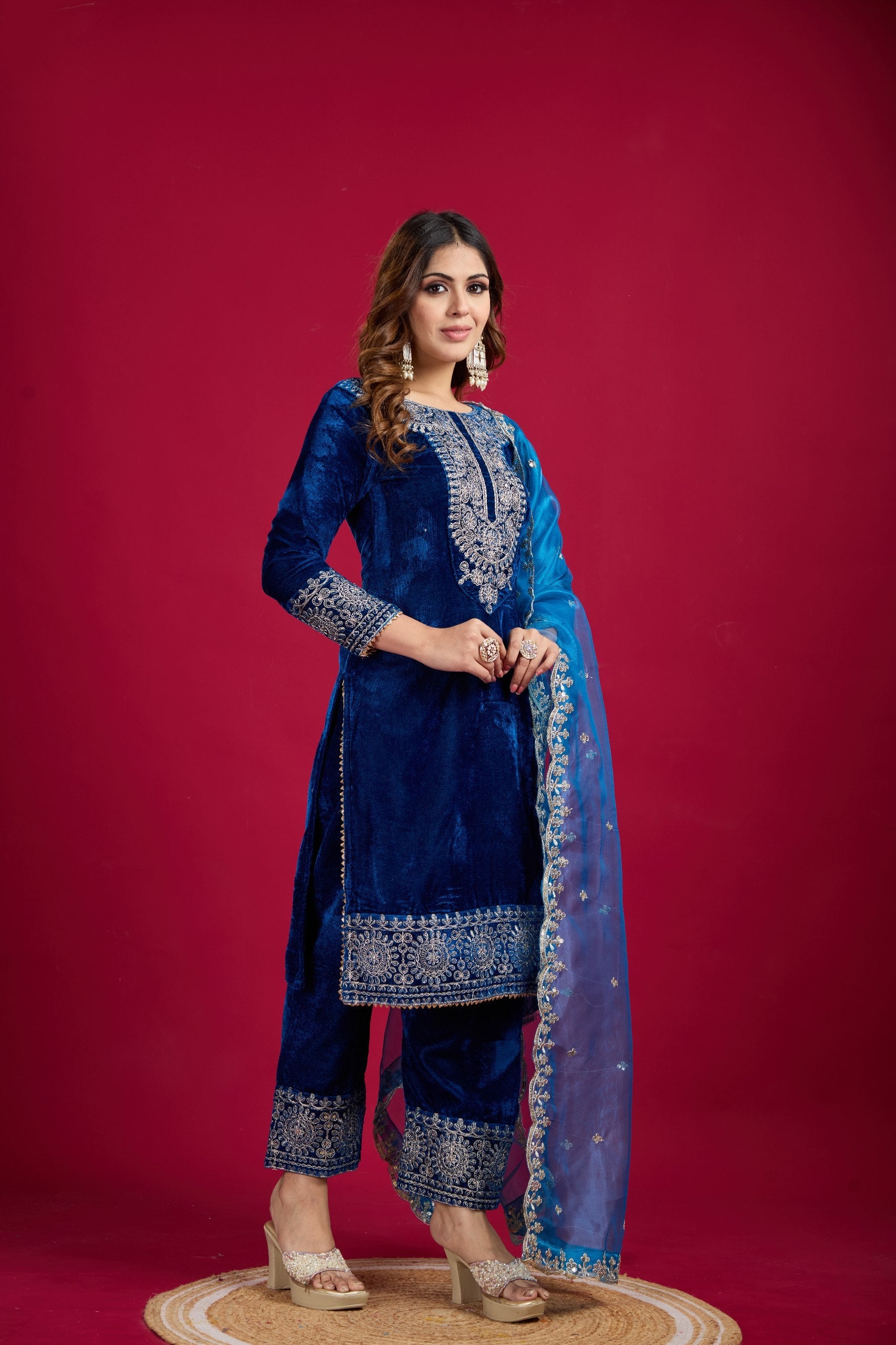 Designer Party Wear Look Top-Dupatta And Bottom