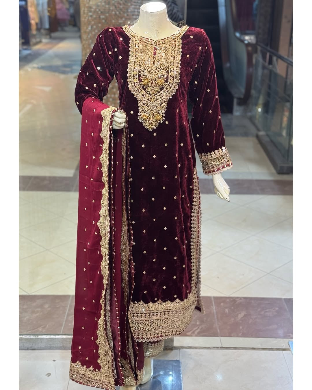 Designer Look Top-Dupatta And Bottom With Heavy Embroidery Sequence Work
