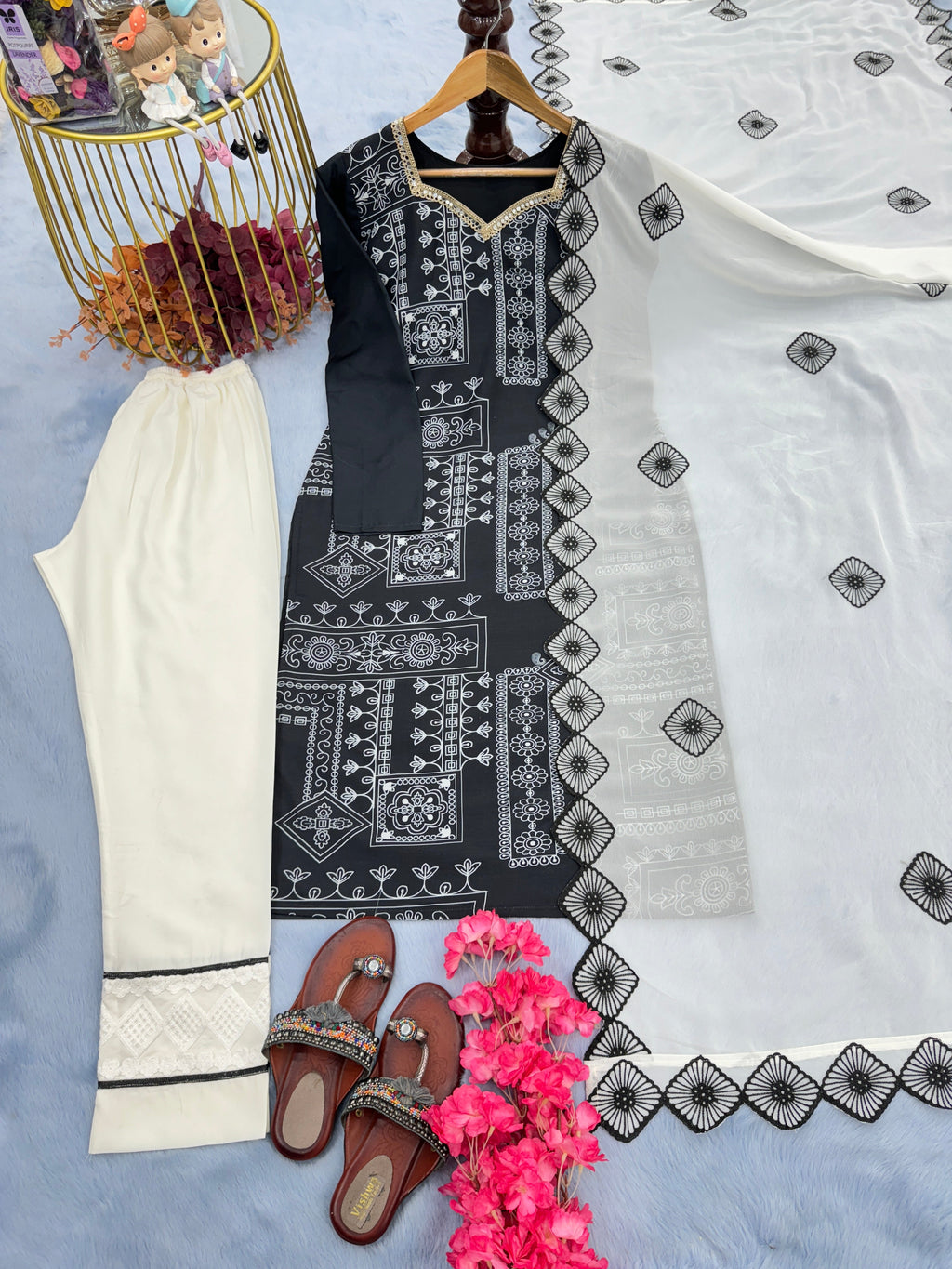 Party Wear Look Designer Top Bottom & Dupatta Set