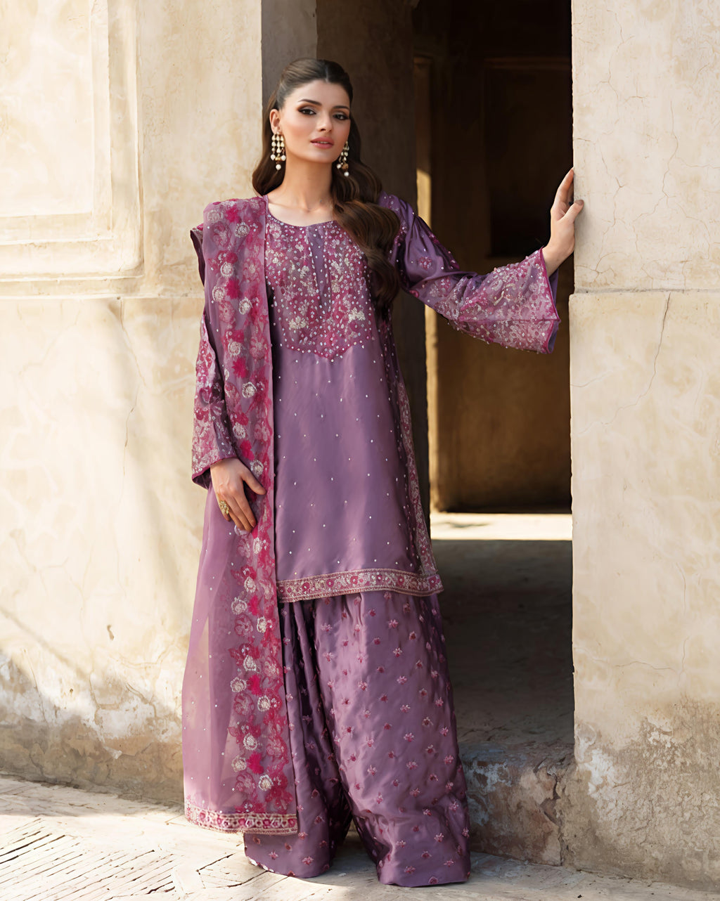 Designer Party Wear Look Top-Plazzo And Dupatta
