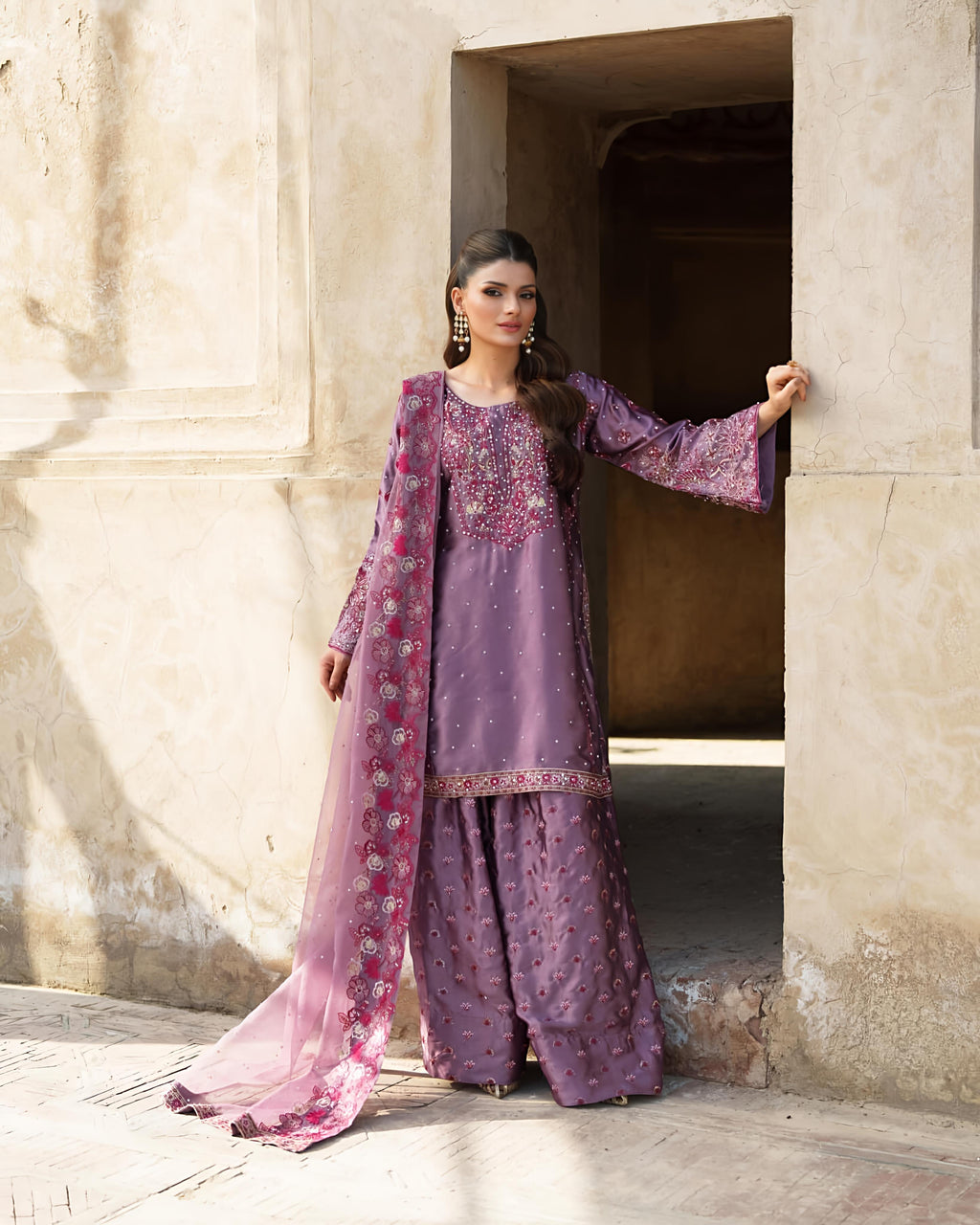 Designer Party Wear Look Top-Plazzo And Dupatta