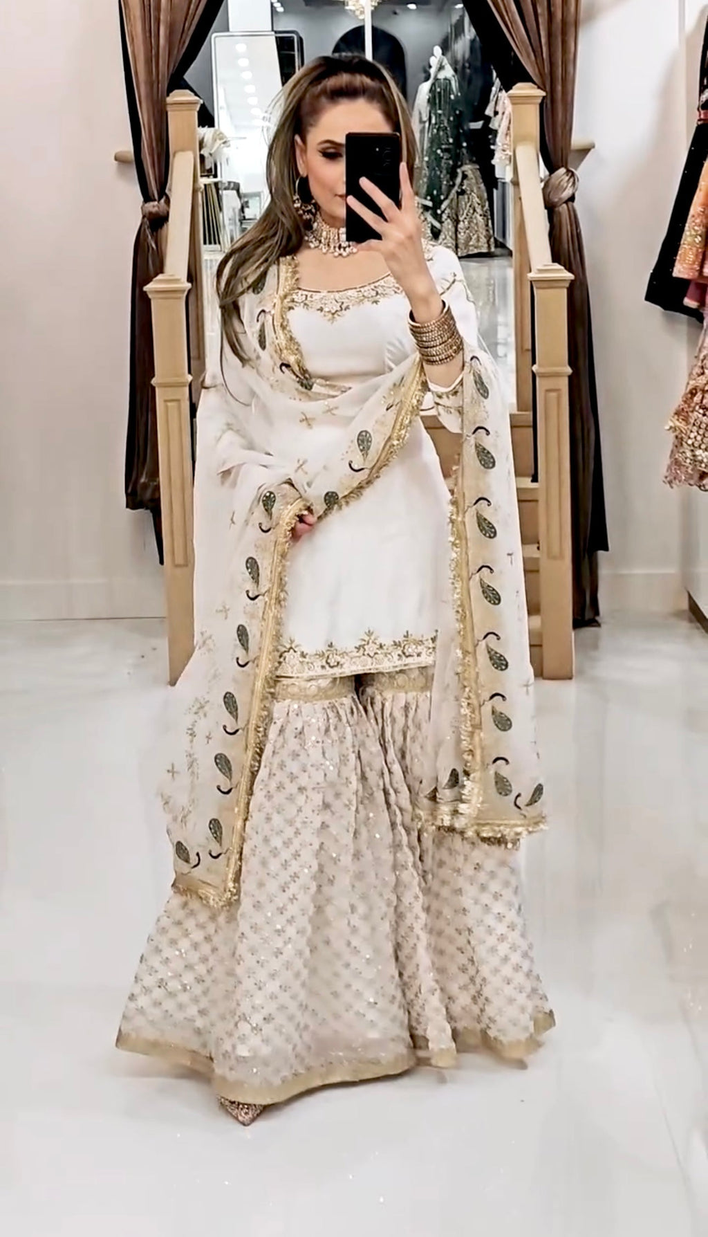 Designer Party Wear Look Top-Plazzo And Dupatta With Heavy Embroidery Work
