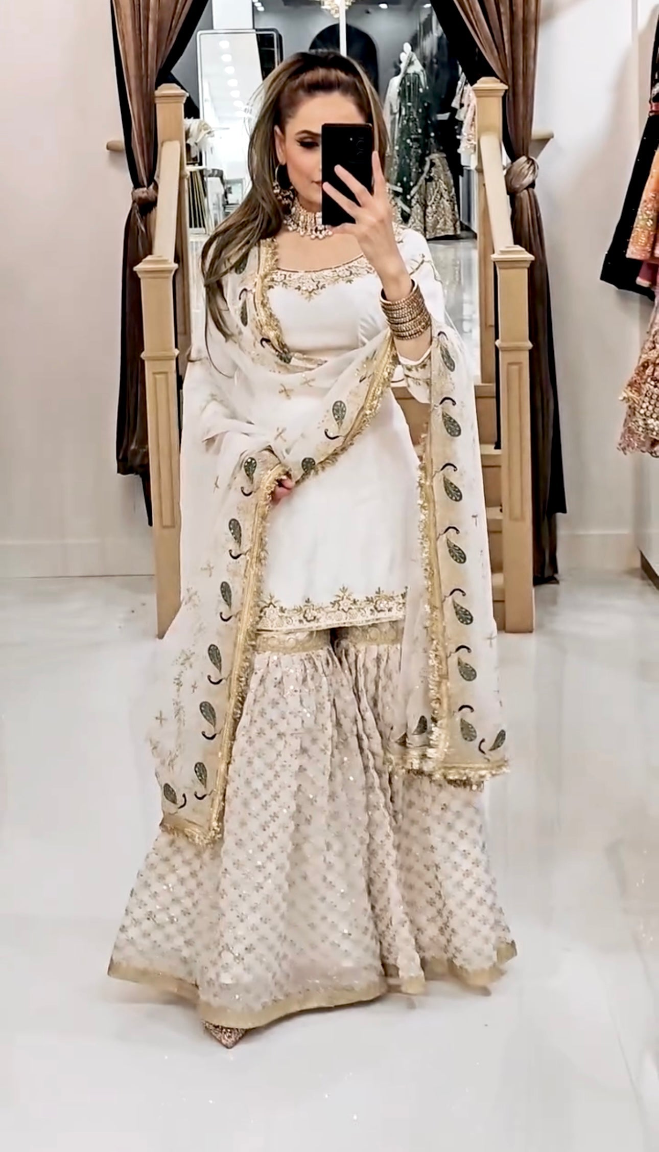 Designer Party Wear Look Top-Plazzo And Dupatta With Heavy Embroidery Work