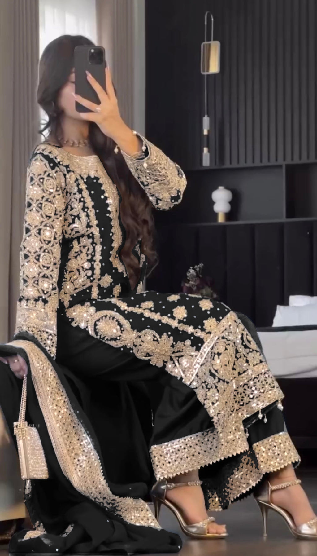 Fancy Top-Bottom And Dupatta With Heavy Embroidery Sequence Work