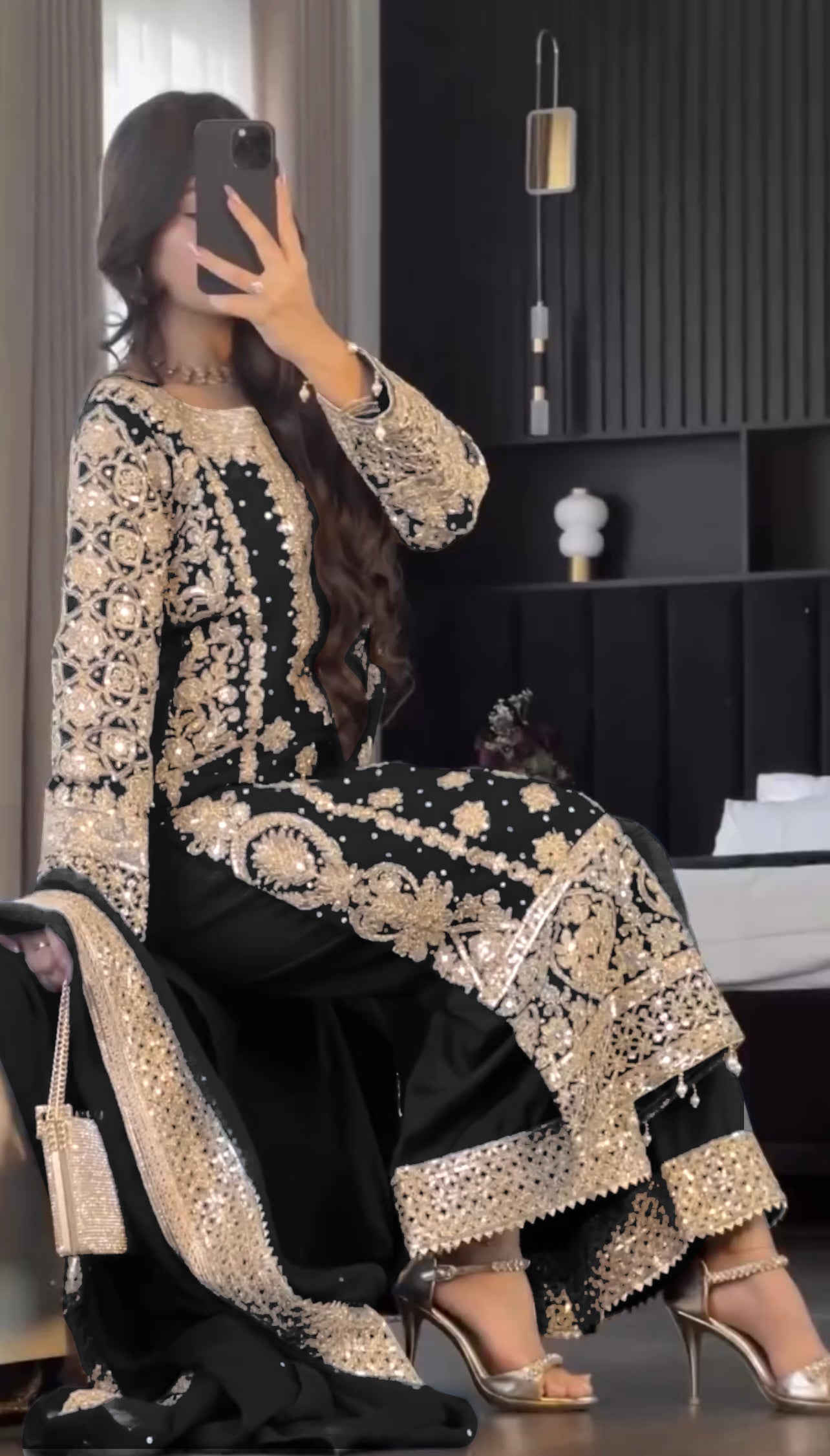 Fancy Top-Bottom And Dupatta With Heavy Embroidery Sequence Work