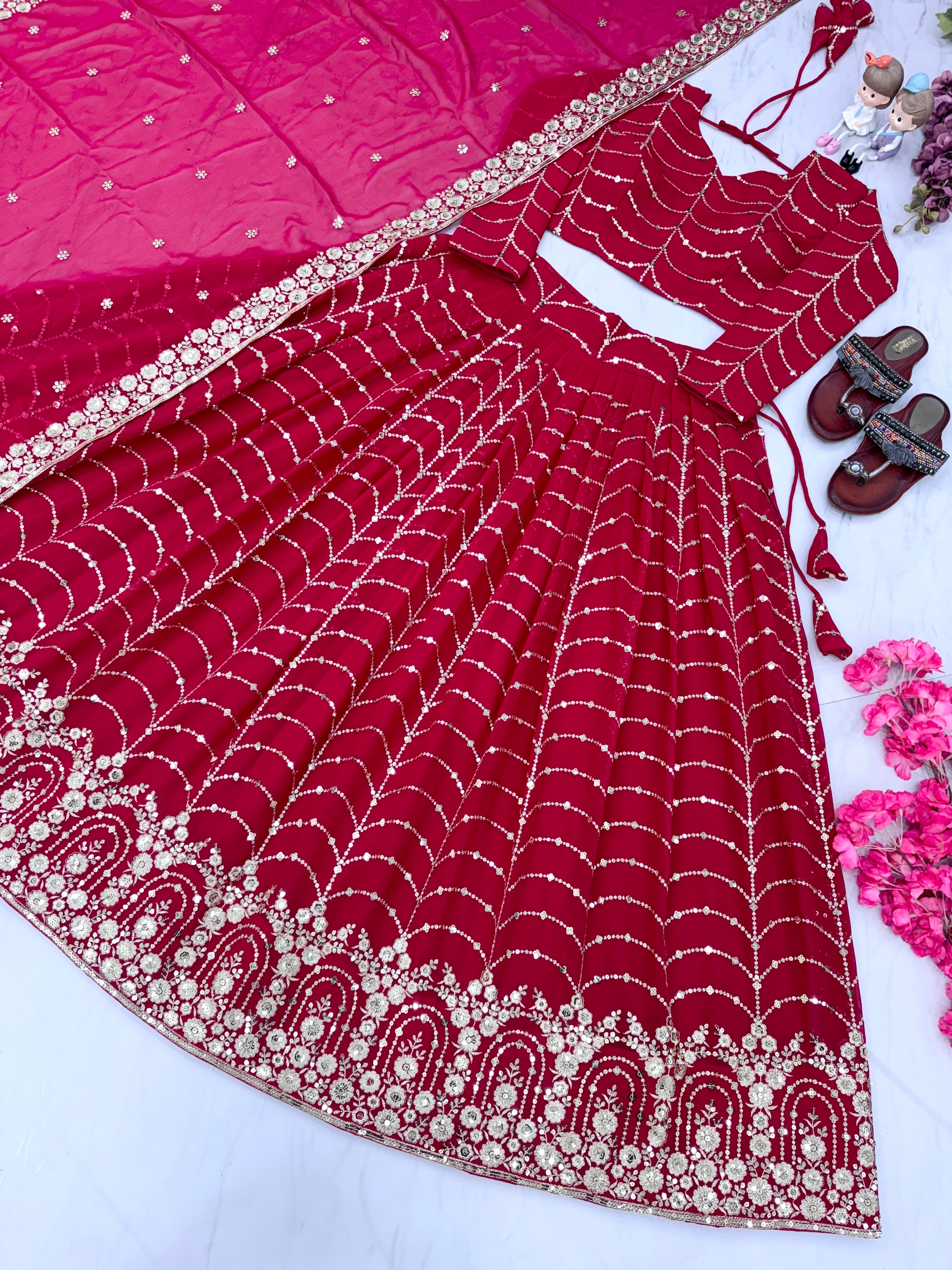 Designer Lehenga-Choli With Embroidery Sequence Work