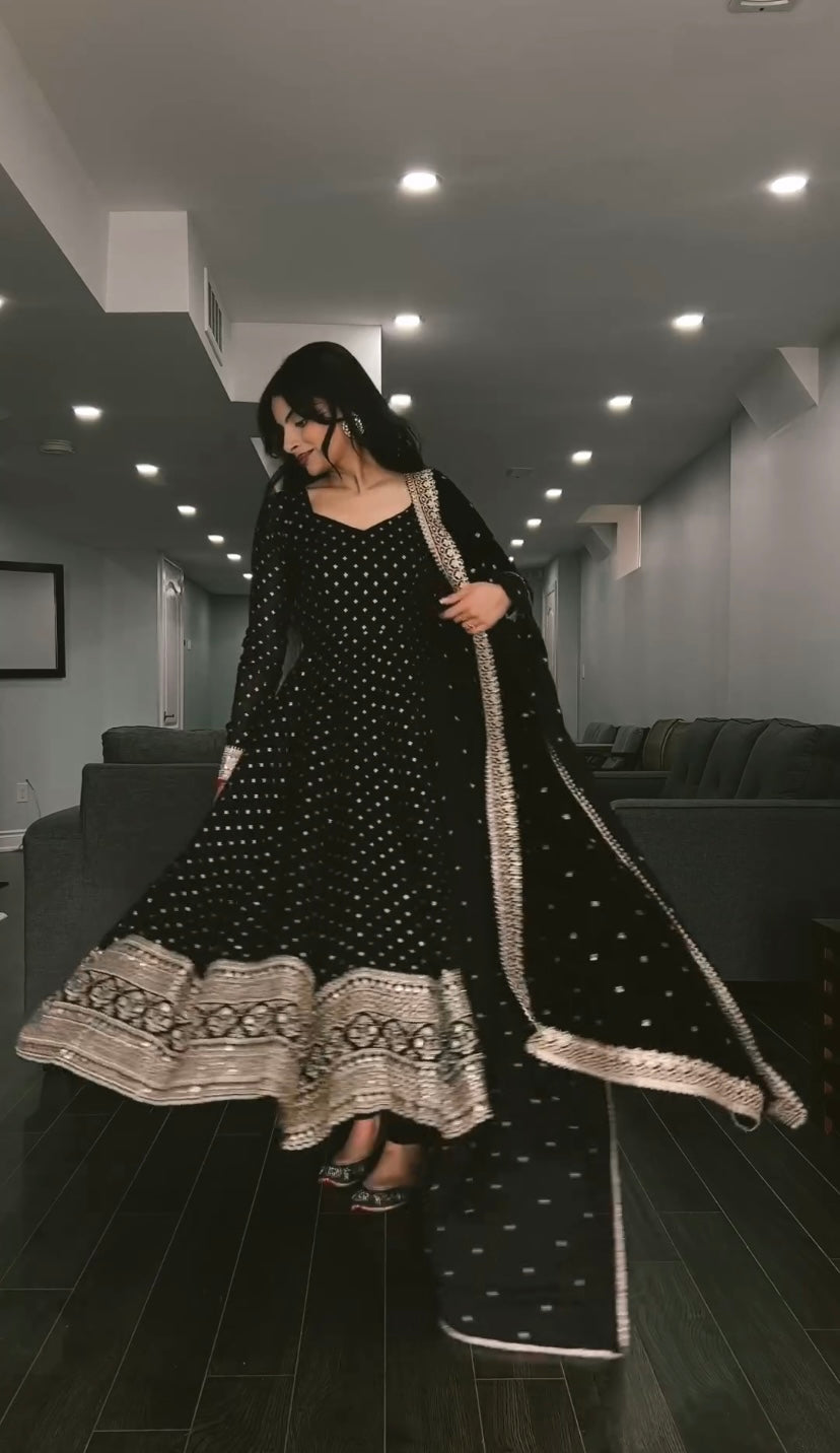 Designer Party Wear Look Gown With Bottom And Dupatta