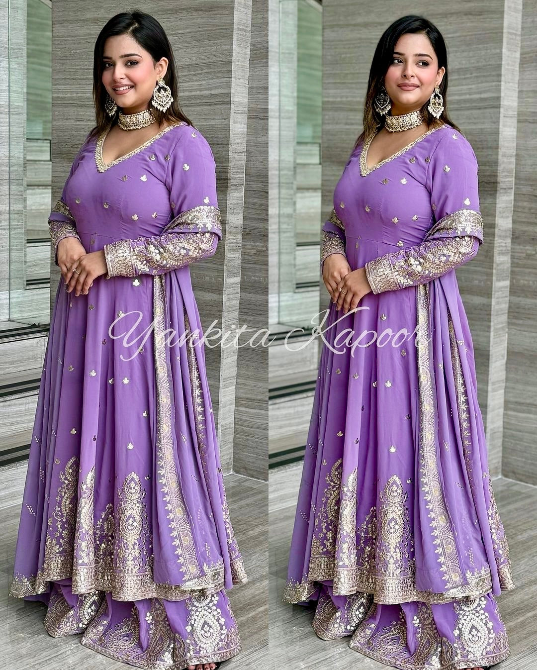 Designer Party Wear Look Anarkali Gown And Pent With Dupatta
