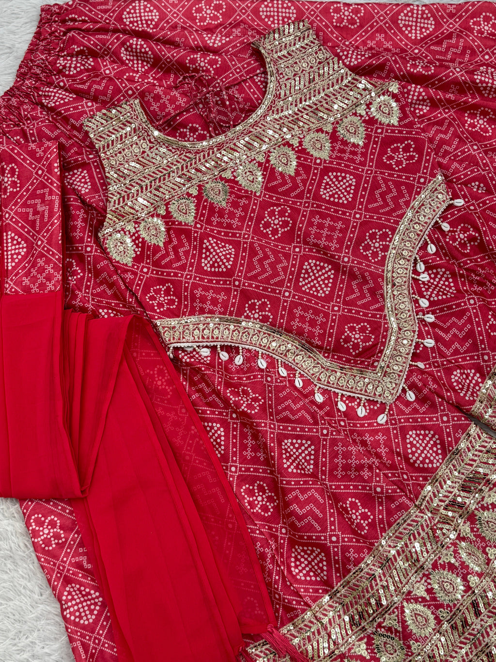 Beautiful Party Wear Look Top-Bottom And Dupatta