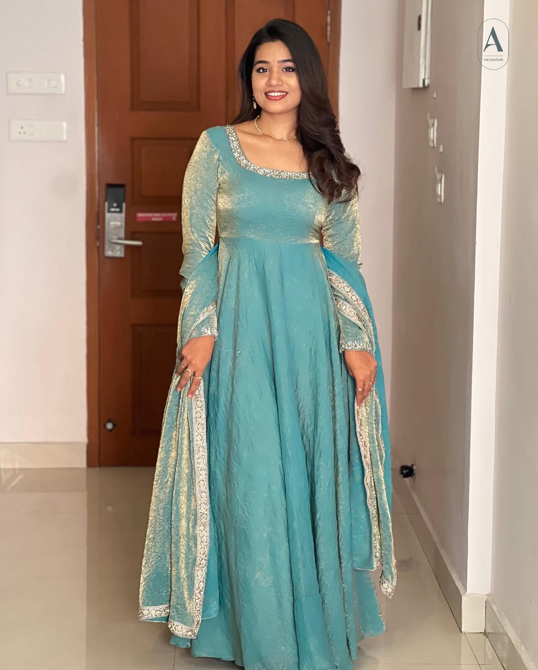 Designer Party Wear Look Gown-Dupatta With Multi Thread Embroidery Sequence Work