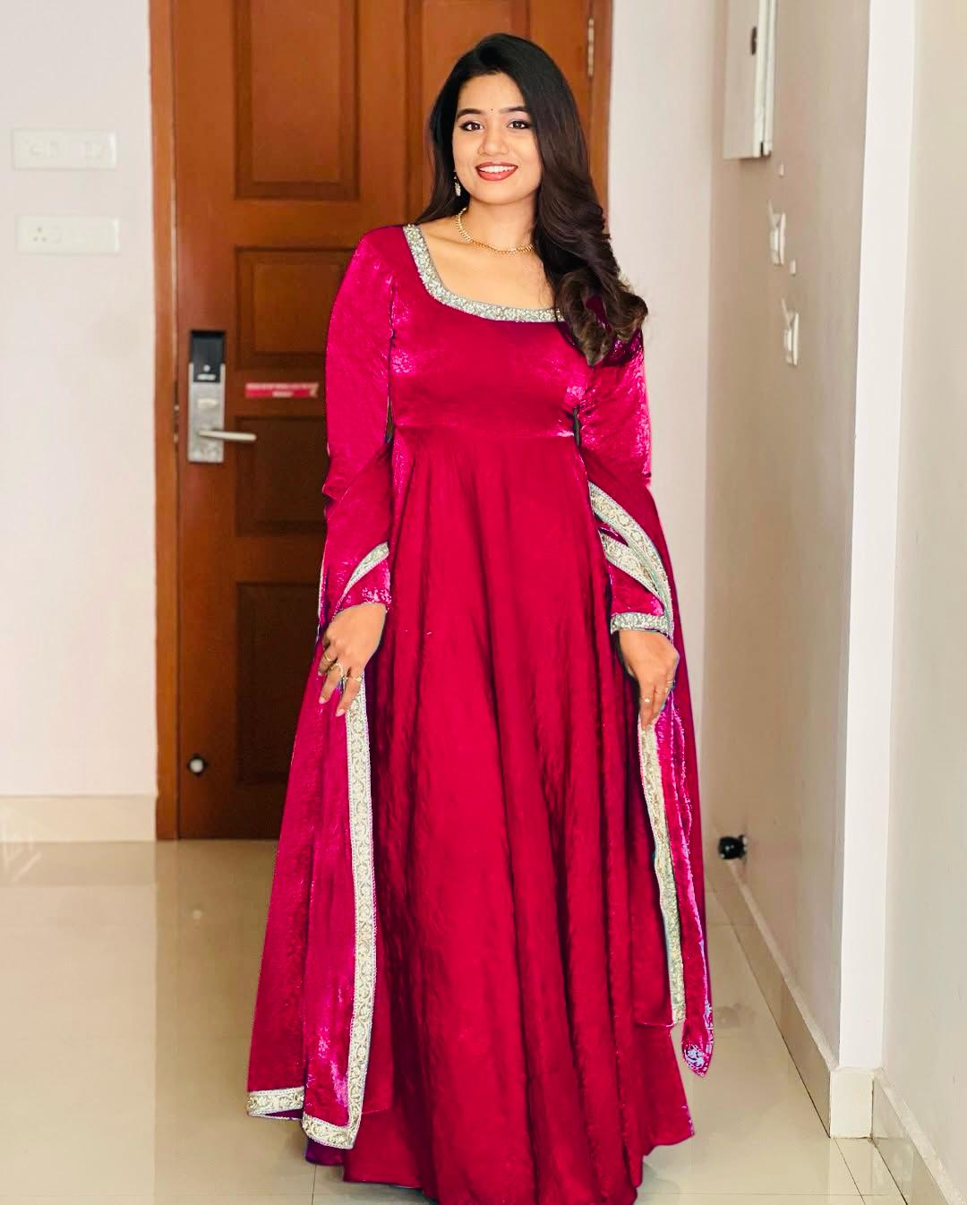 Designer Party Wear Look Gown-Dupatta With Multi Thread Embroidery Sequence Work