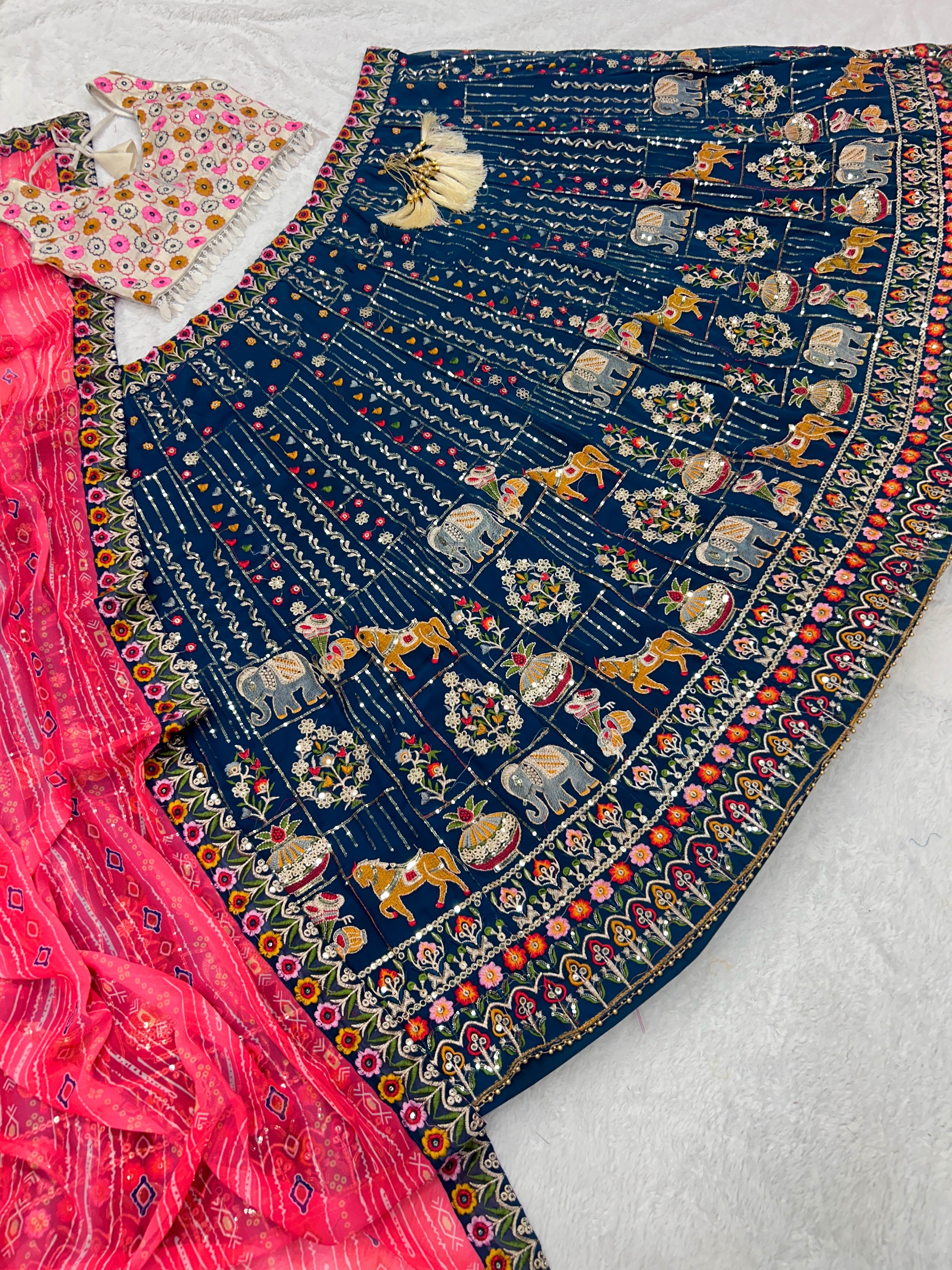 Party Wear Designer Lehenga Choli With Embroidery Work