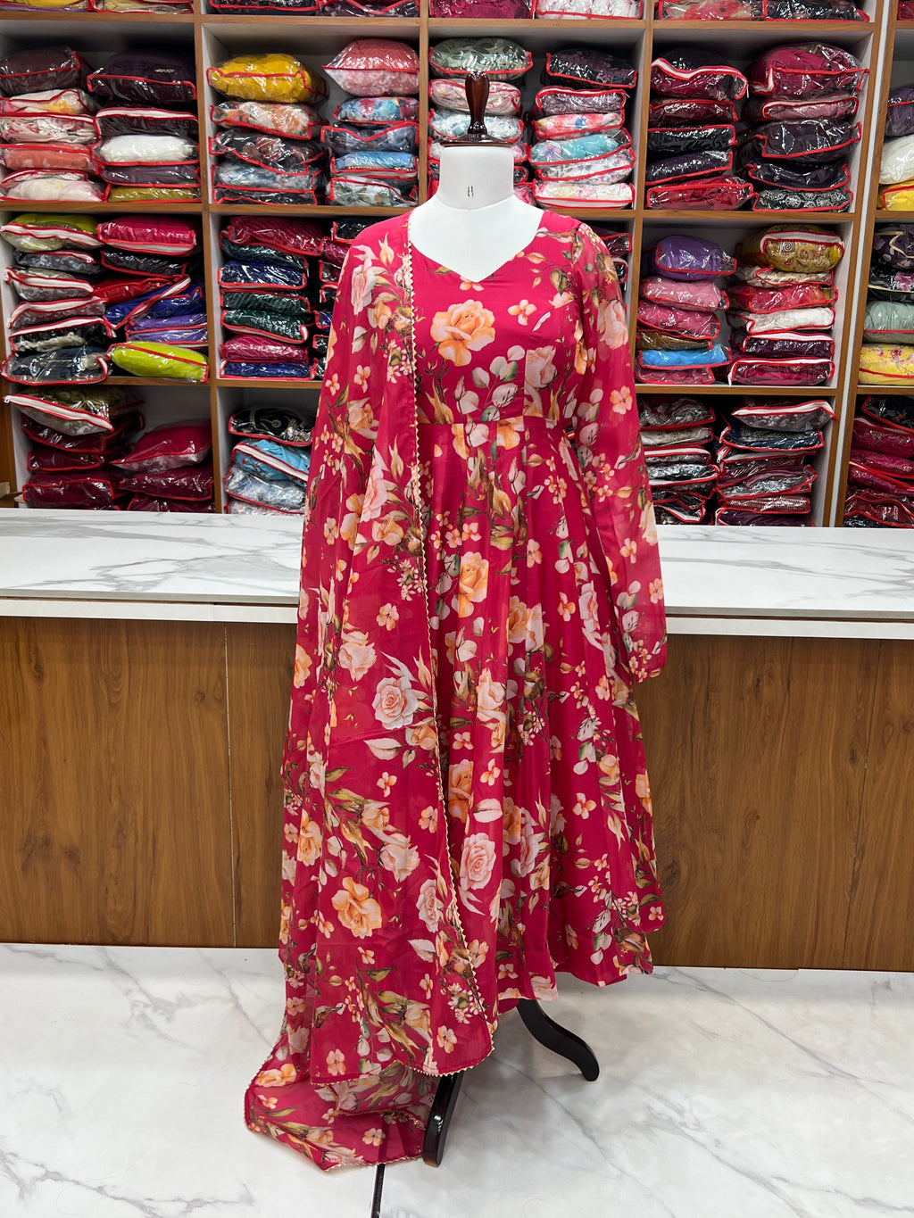 Beautiful Party Wear Anarkali Gown With Dupatta