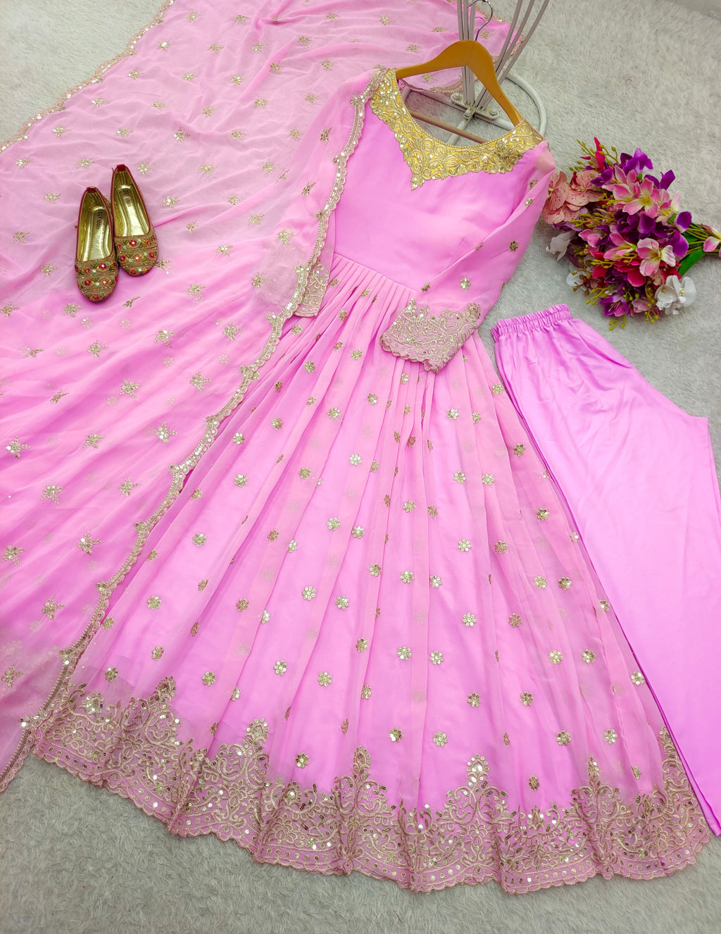 Beautiful Party Wear Gown -Pent And Dupatta