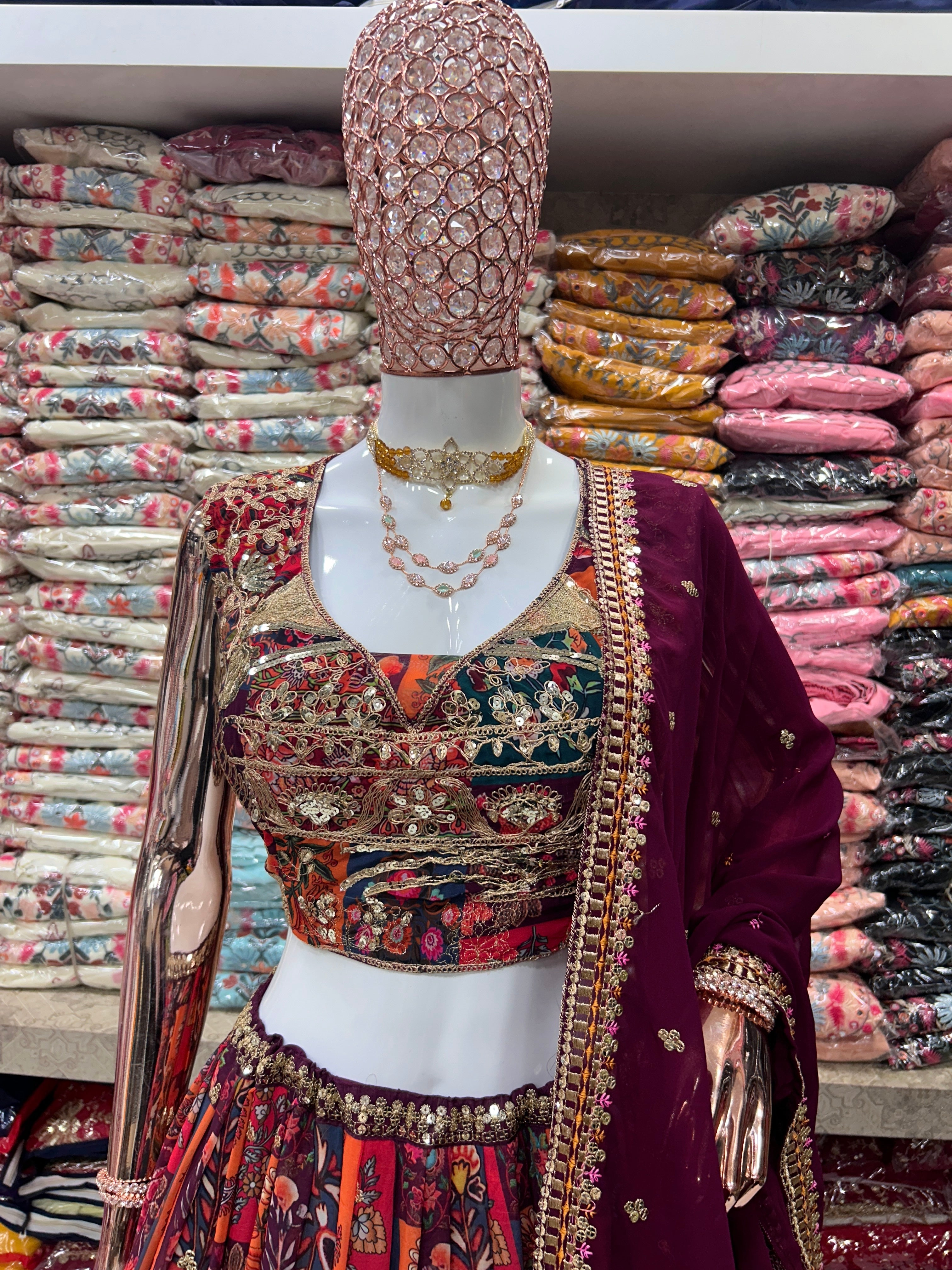 Party Wear Designer Lehenga Choli With Multi Needle Work