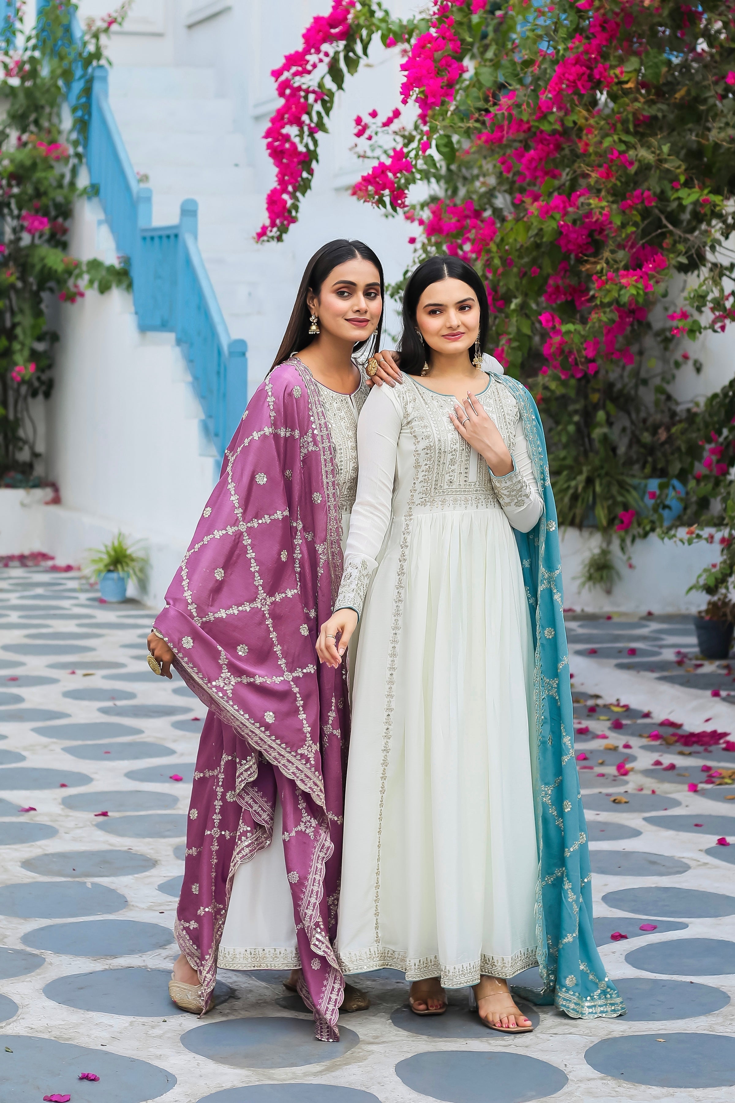 Fancy Anarkali Gown, Dupatta & Bottom Set