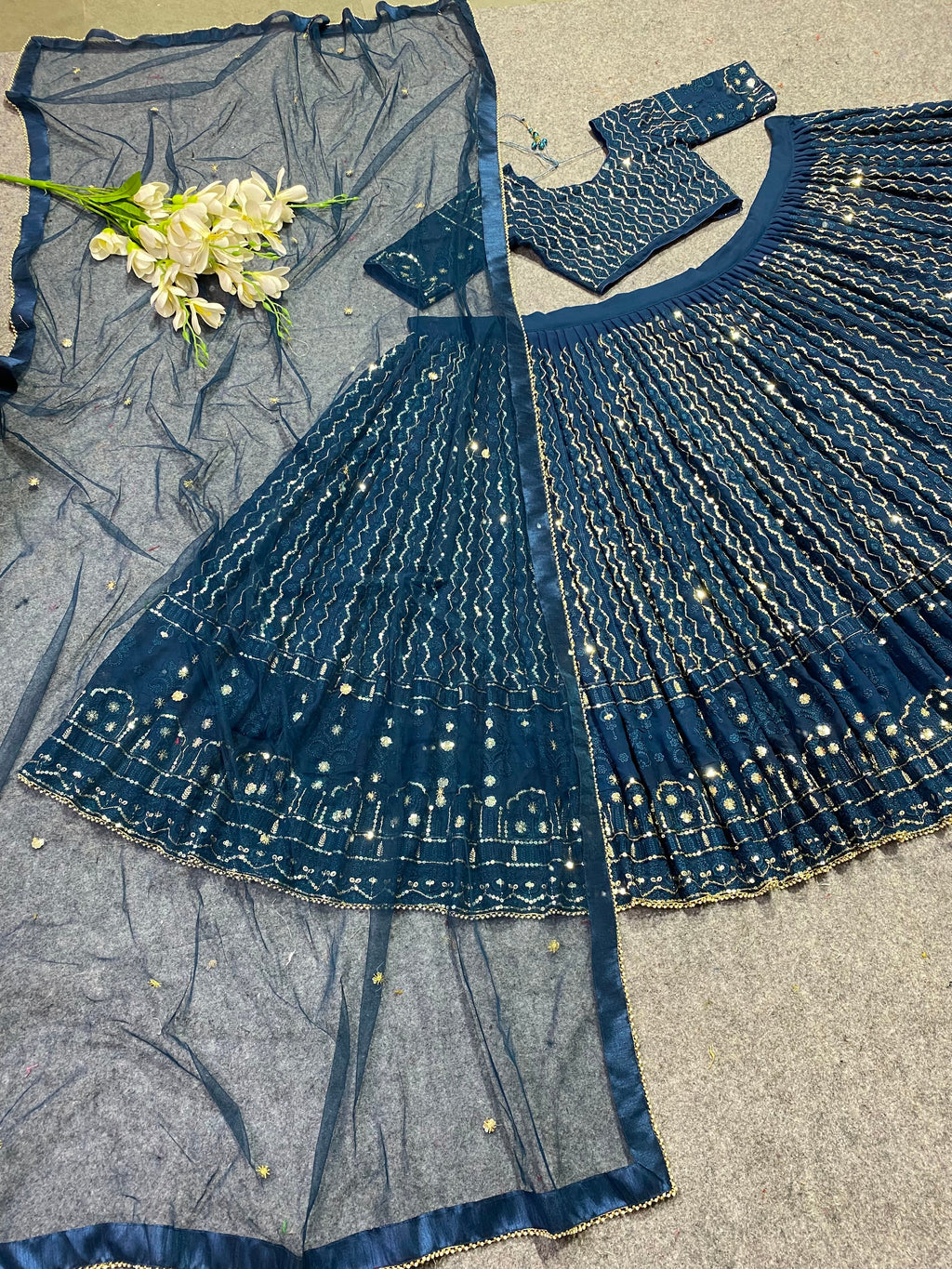 Designer Party Wear Lehenga Choli With Embroidery & Sequence work