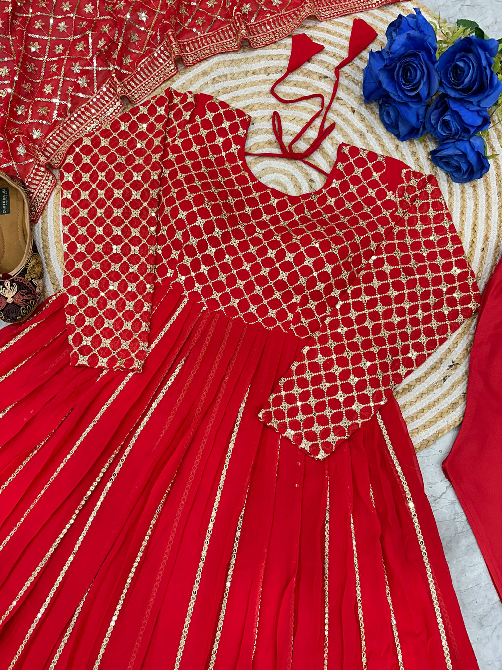 Designer Party Wear Look Anarkali Gown Pent And Dupatta