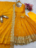 Beautiful Gown -Pent And Dupatta With Embroidery Sequence Work