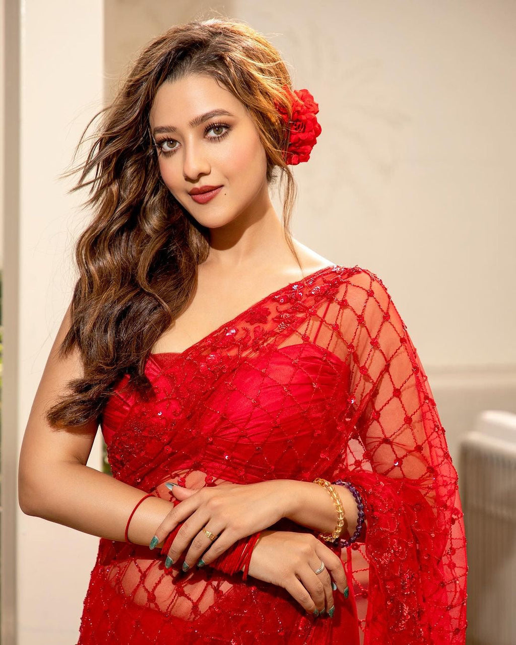 Beautiful Party Wear Saree With Sequins Embroidery Work