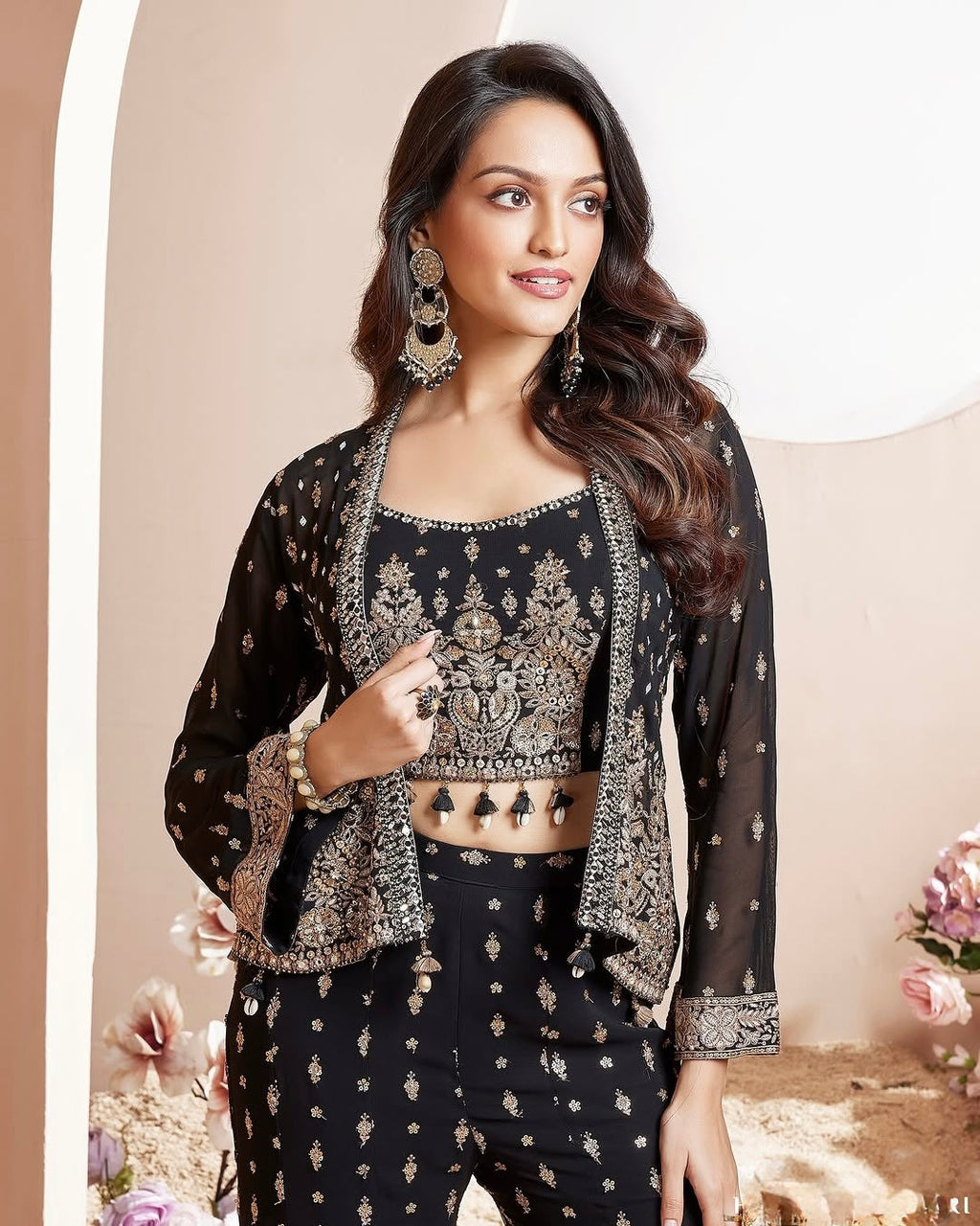 Designer Party Wear Koti Blouse Suit Set