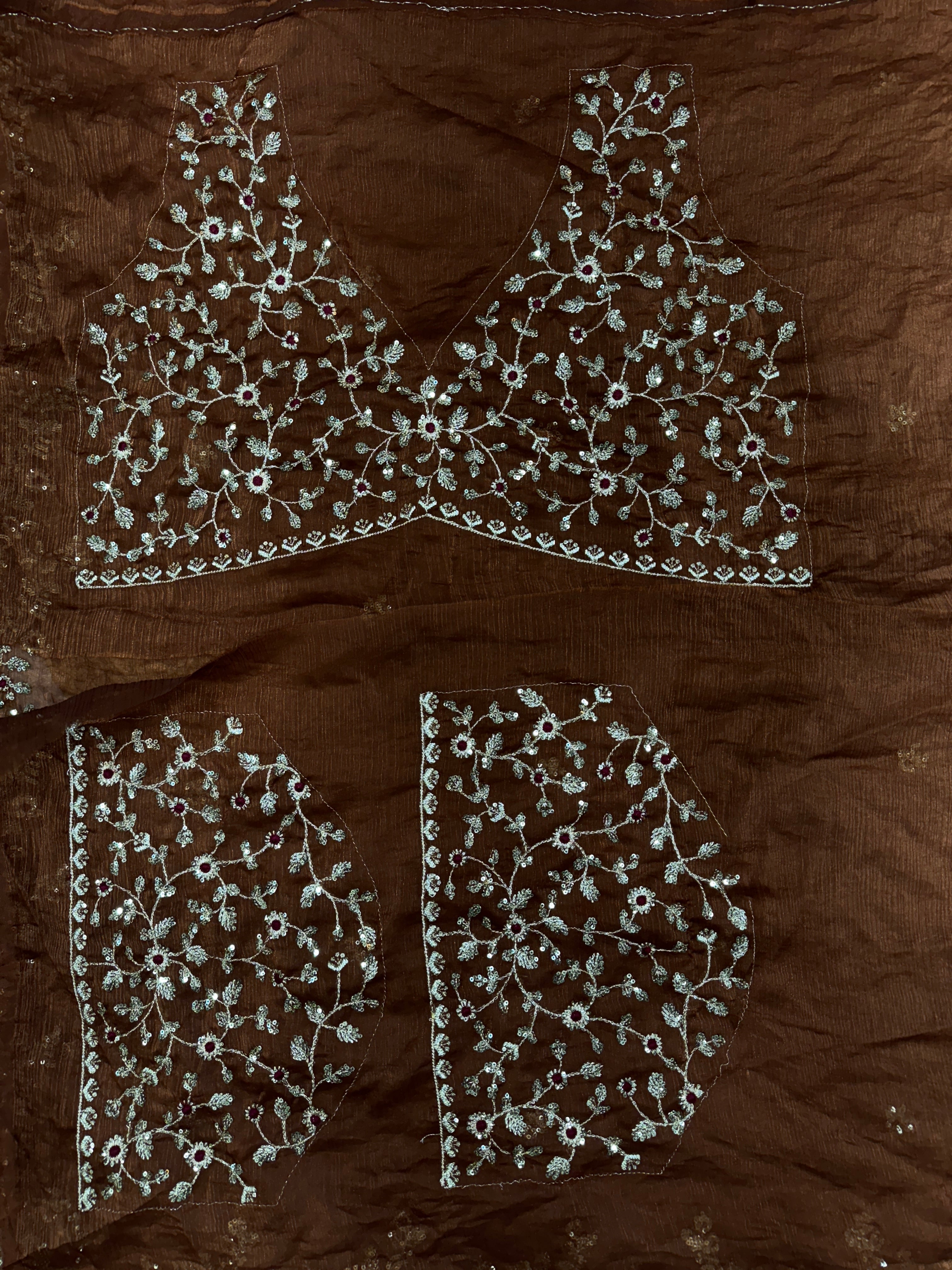 Party Wear Saree With Beautiful Sequence Embroidery Work