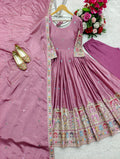 Beautiful Party Wear Anarkali Gown-Pent And Dupatta