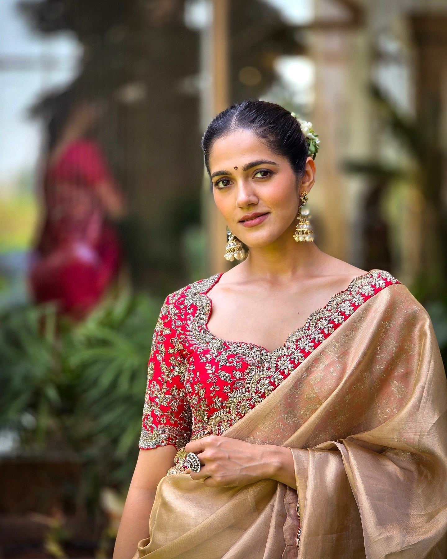 Party Wear Saree With Sequence And Cording Embroidery Work