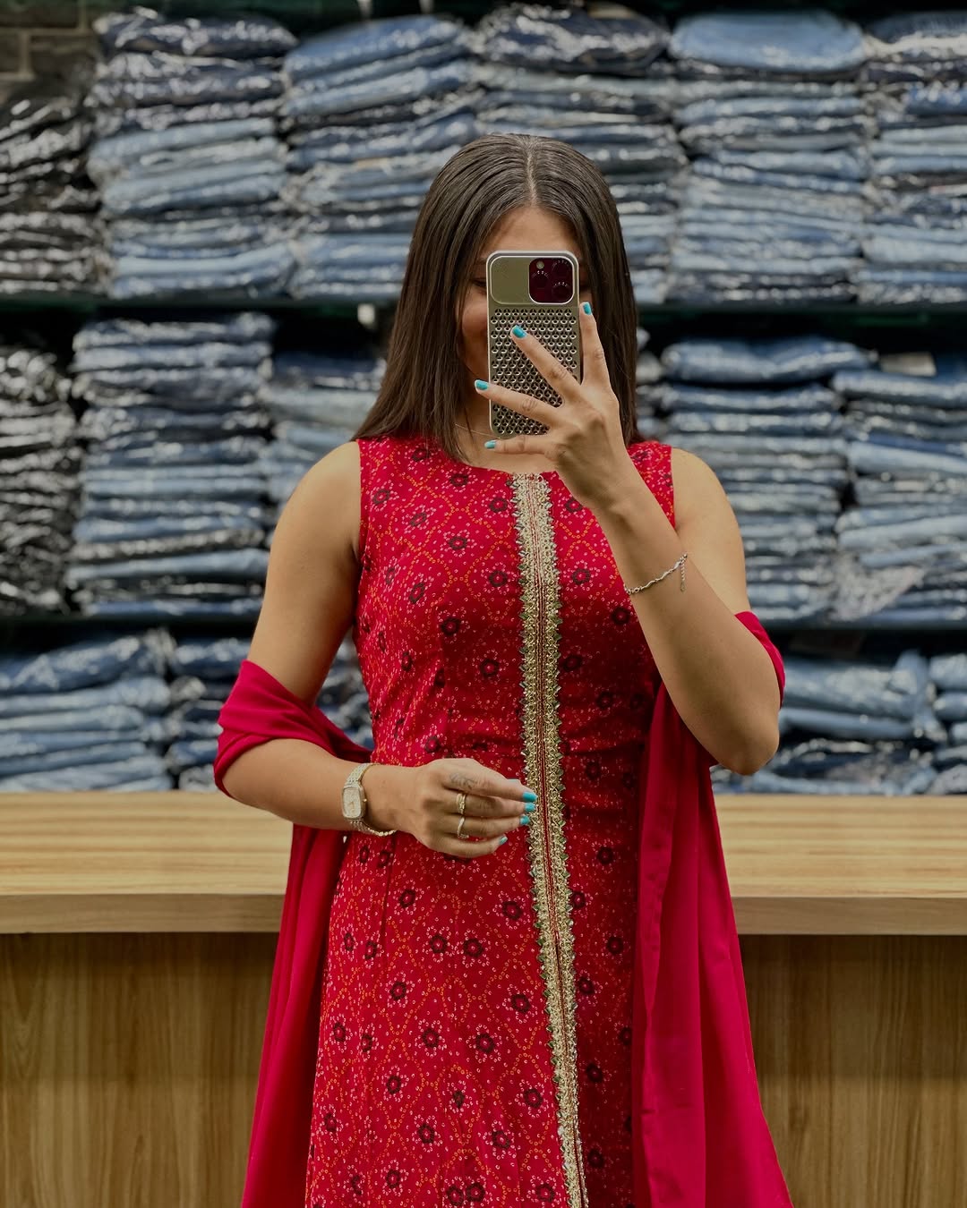 Designer Top Plazzo And Dupatta With Fancy Cut