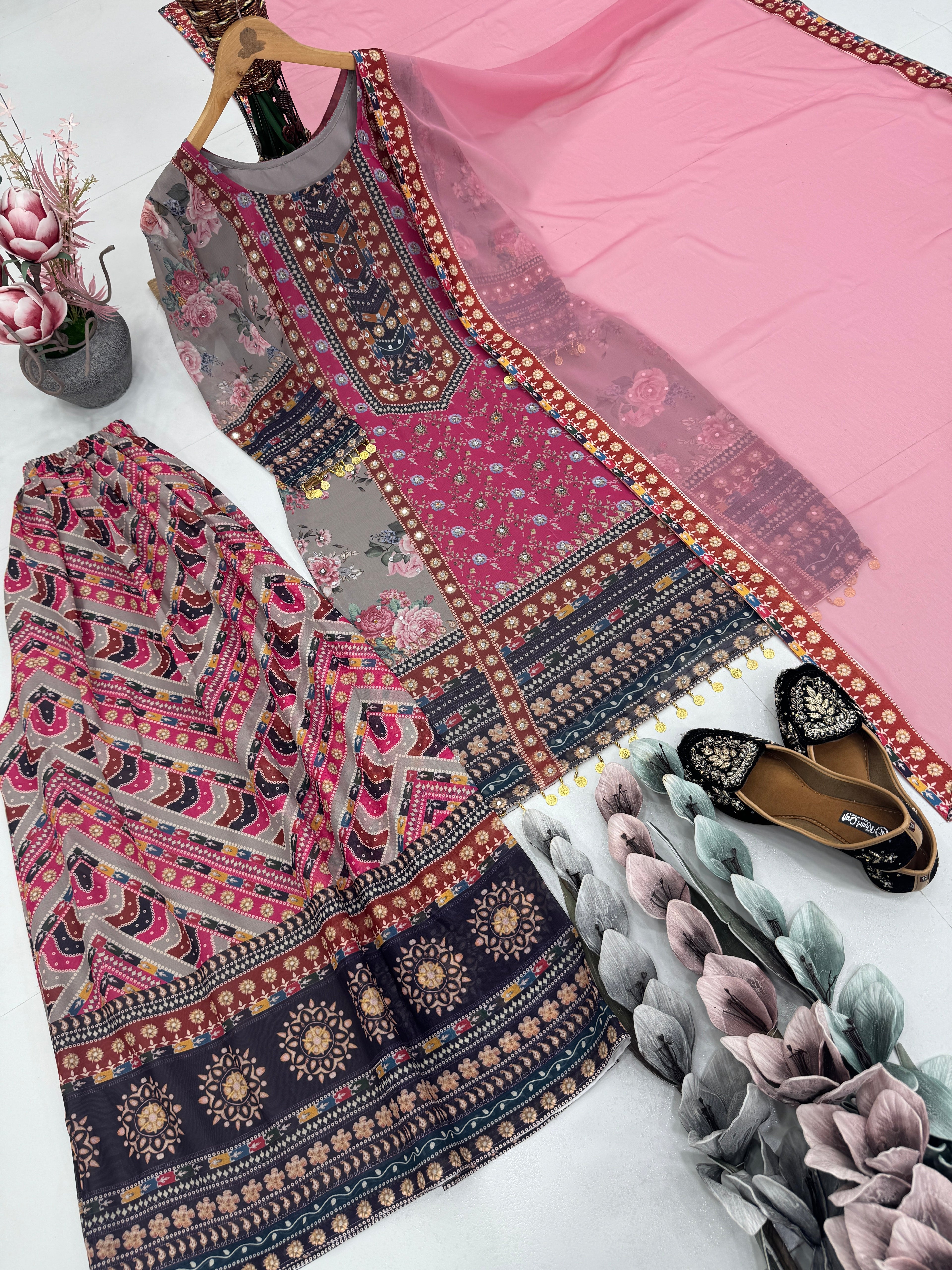 Beautiful Party Wear Salwar Suit And Dupatta