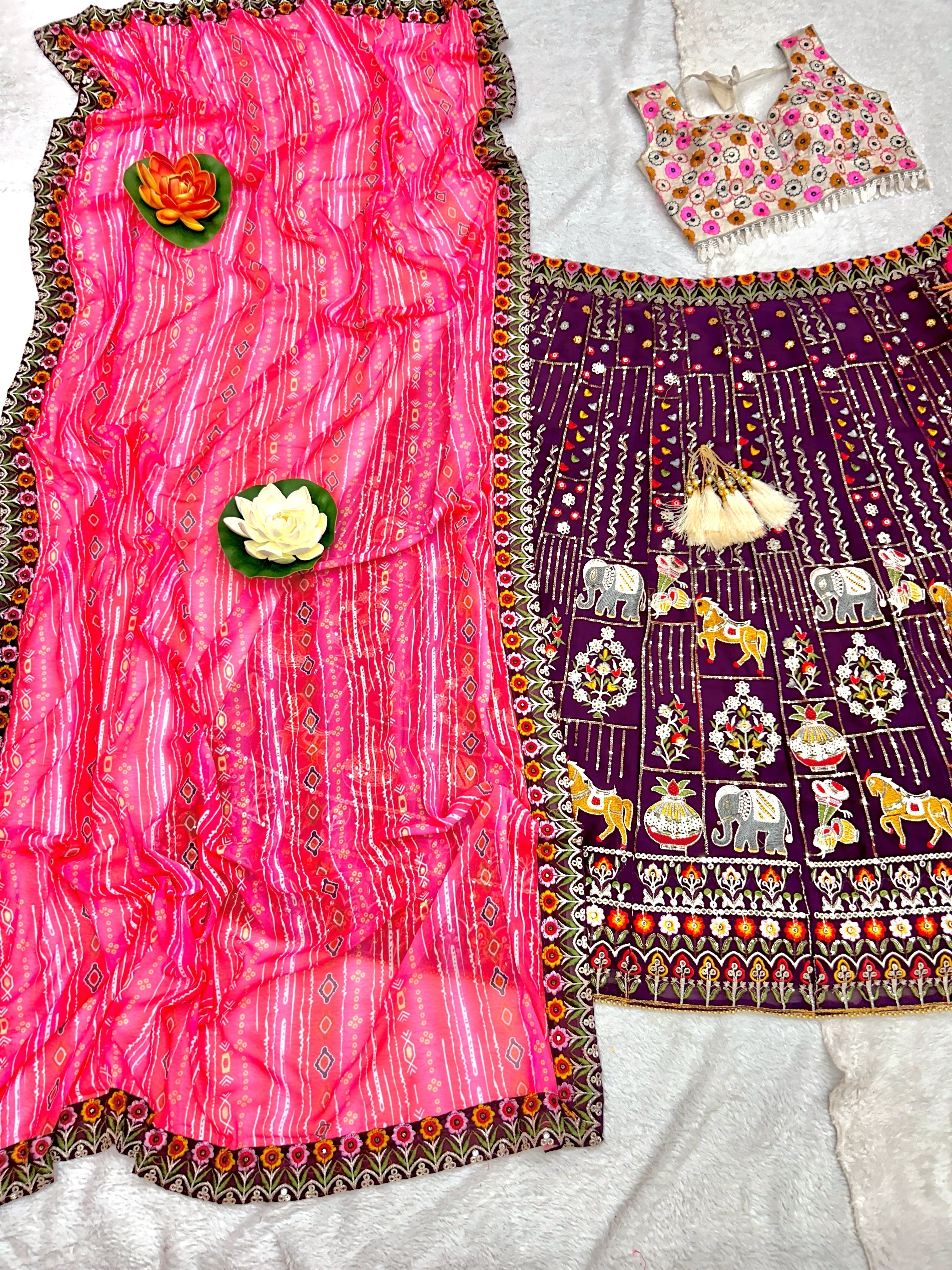 Party Wear Designer Lehenga Choli With Embroidery Work