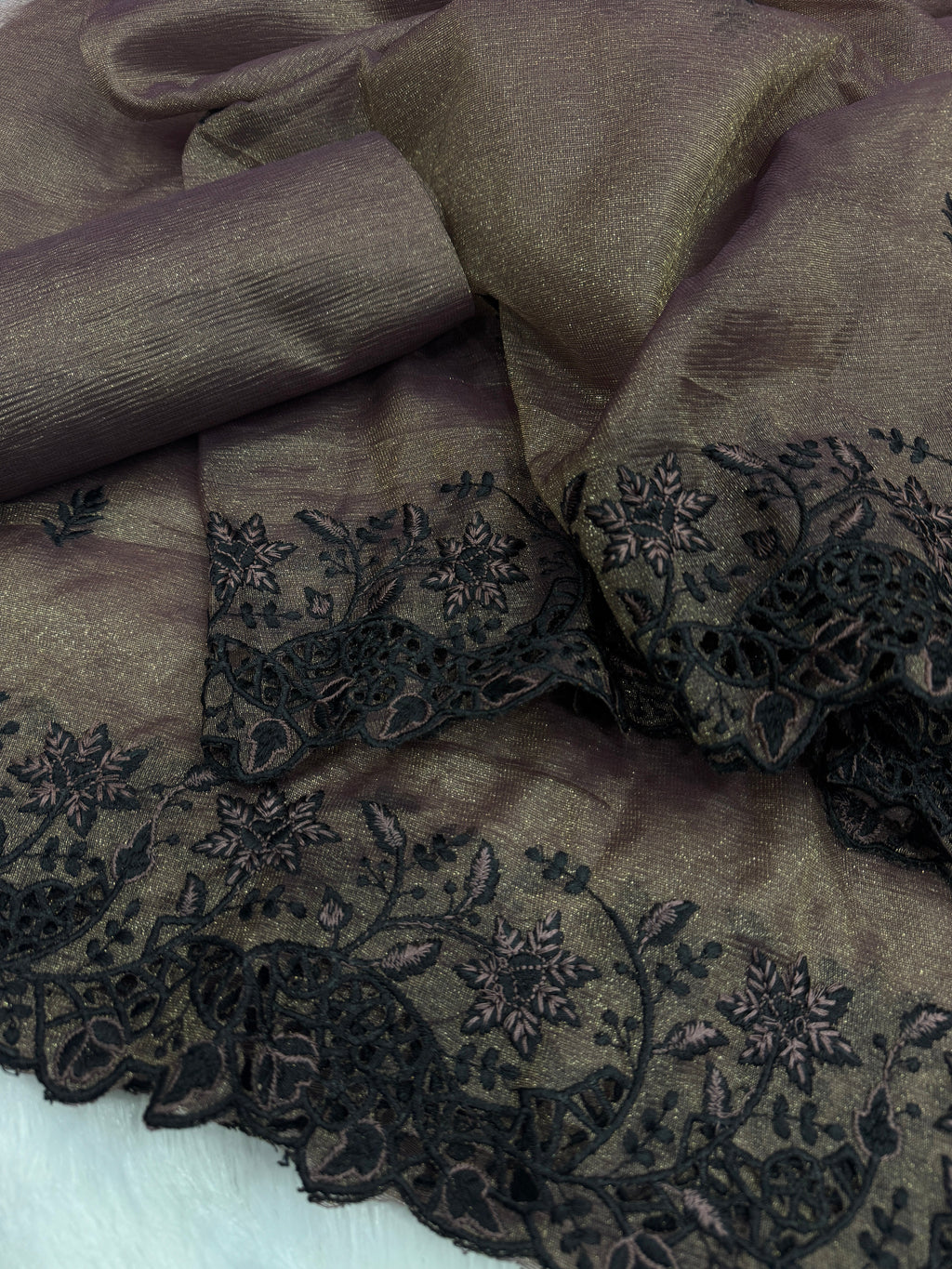 Party Wear Saree With Beautiful Thread Embroidery Work