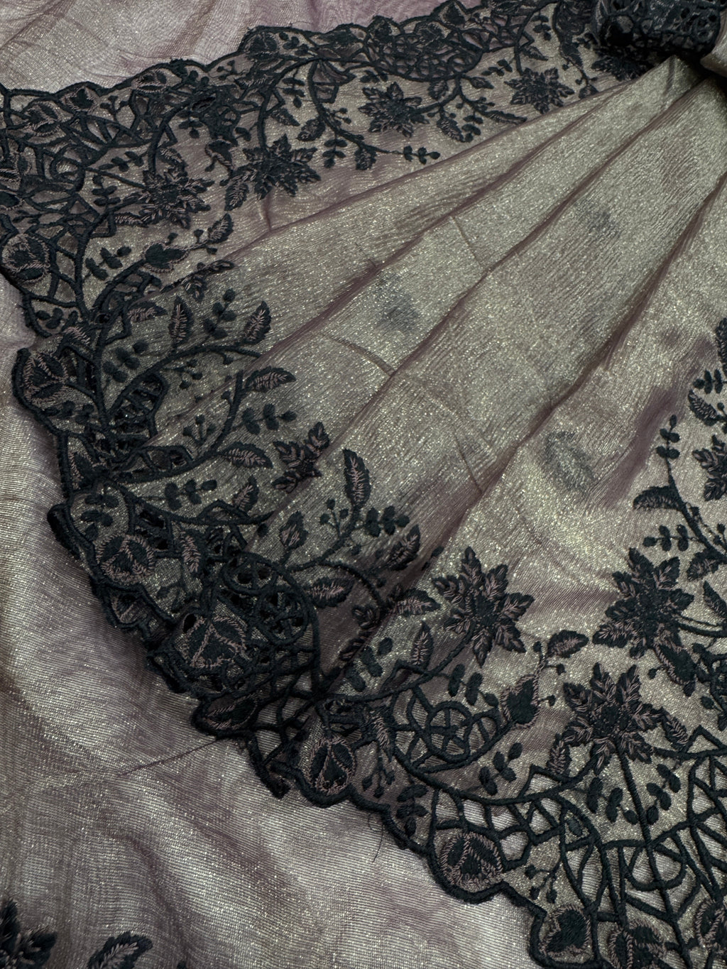 Party Wear Saree With Beautiful Thread Embroidery Work