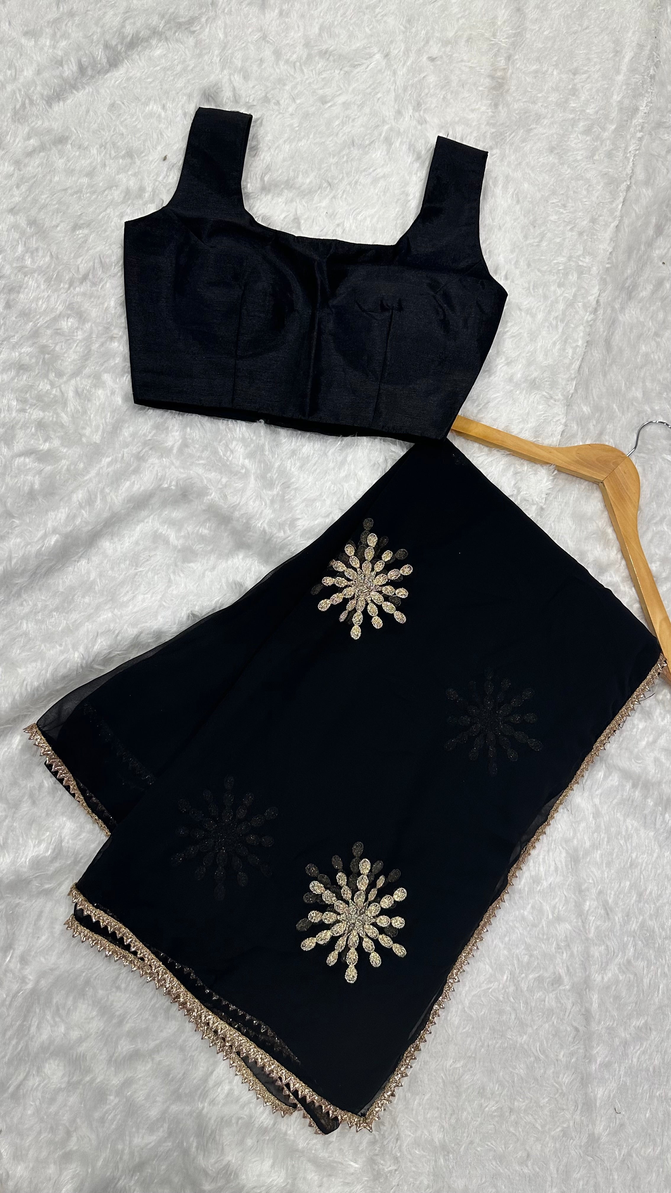 Party Wear Designer Saree  With Zari Embroidery Work