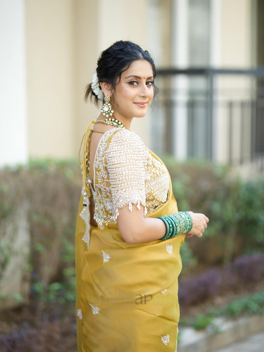 Party Wear Saree With Sequence And Cording Embroidery Work