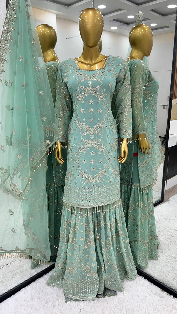 Beautiful Party Wear Top-Bottom And Dupatta Set