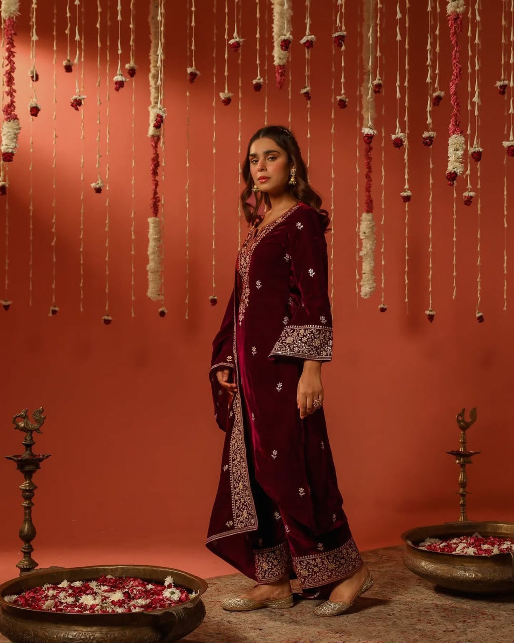 Beautiful Fancy Top Bottom And Dupatta With Embroidery Work