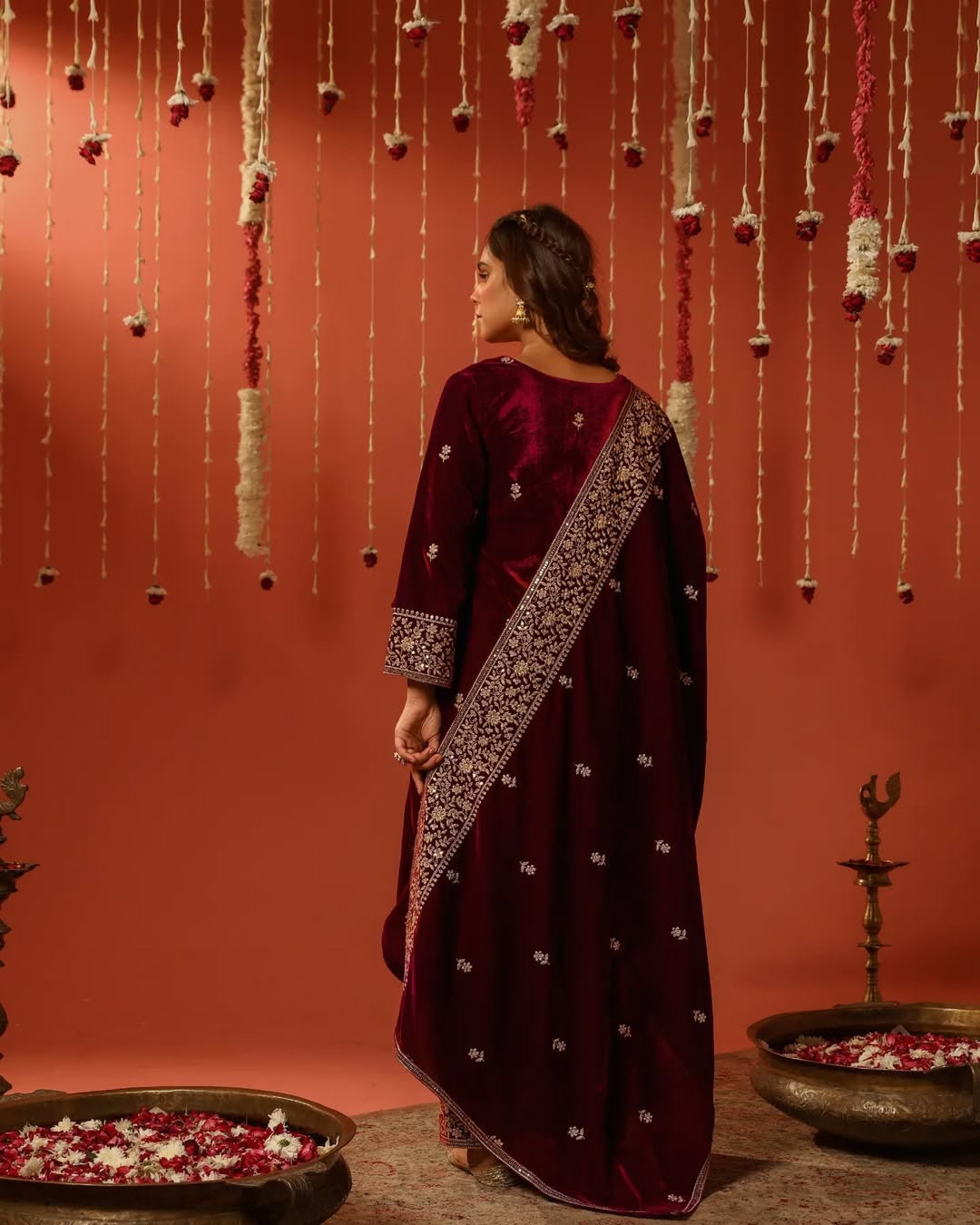 Beautiful Fancy Top Bottom And Dupatta With Embroidery Work