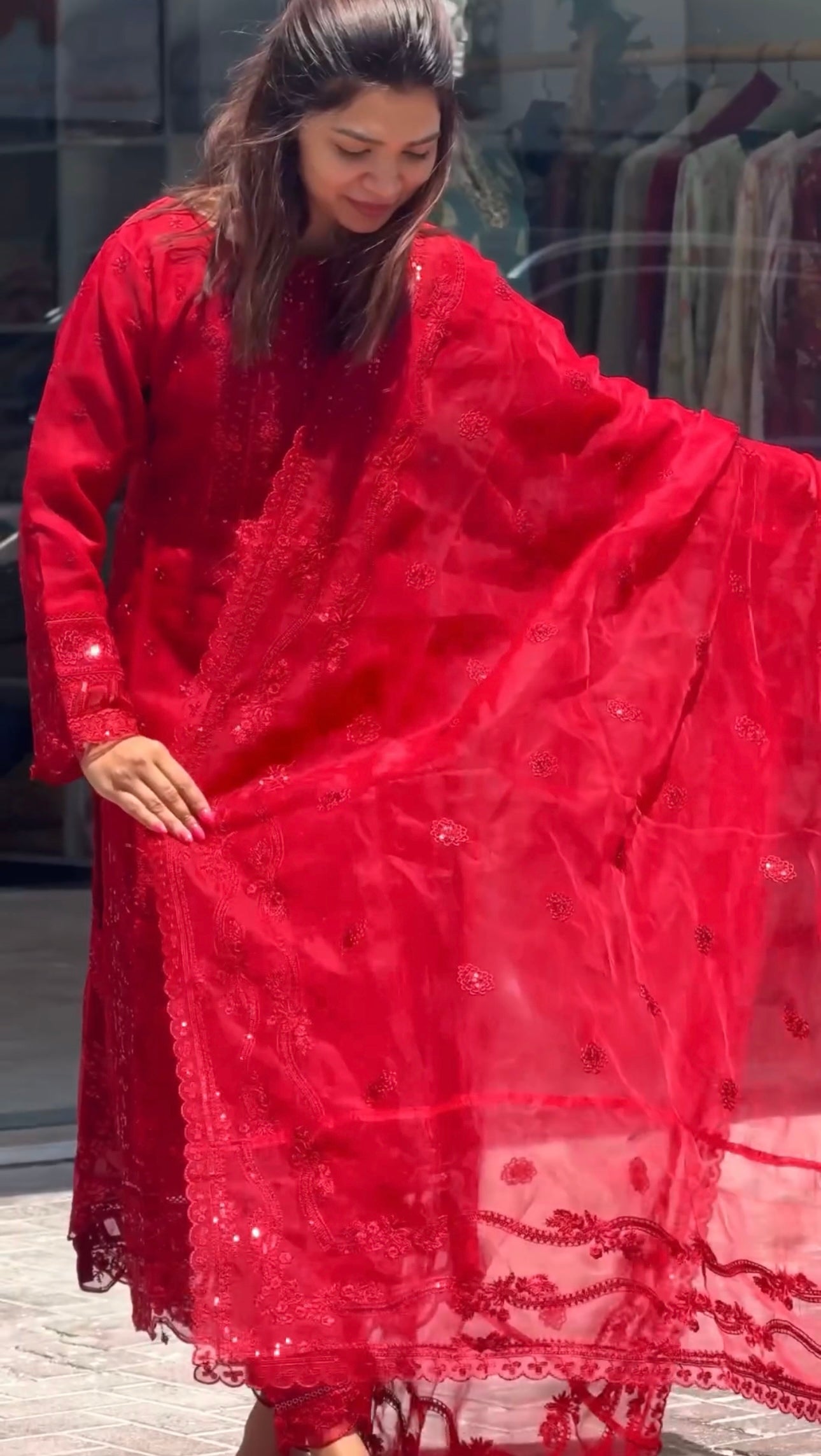 Designer Party Wear Look Heavy Faux Georgette Top Bottom & Dupatta Set